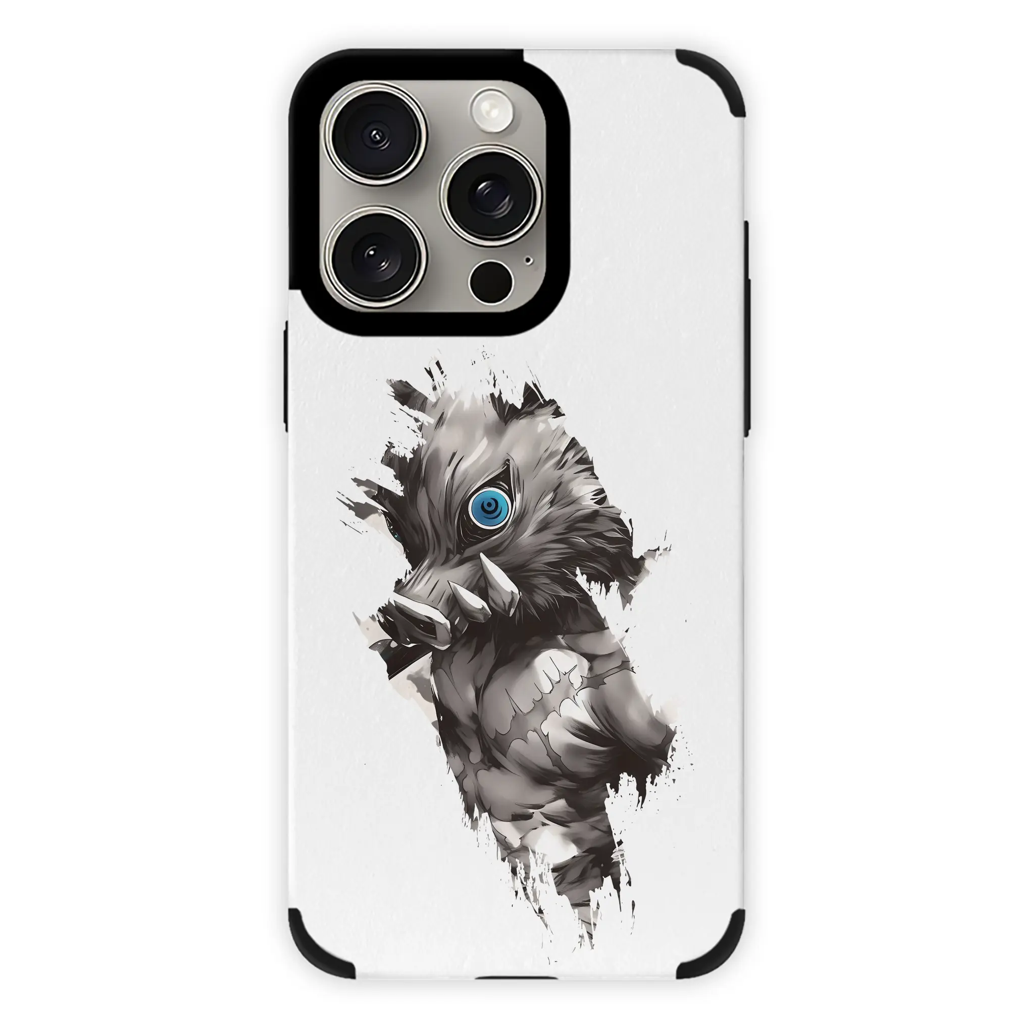 鬼滅の刃 グッズ,嘴平 伊之助 - IPhone15ProMax対応 ・ PUレザースマホケース ・ 耐衝撃 ・ 黄変防止 ・ 360度全面保護 ・ 柔らか手触り ・ 3D立体ボタン