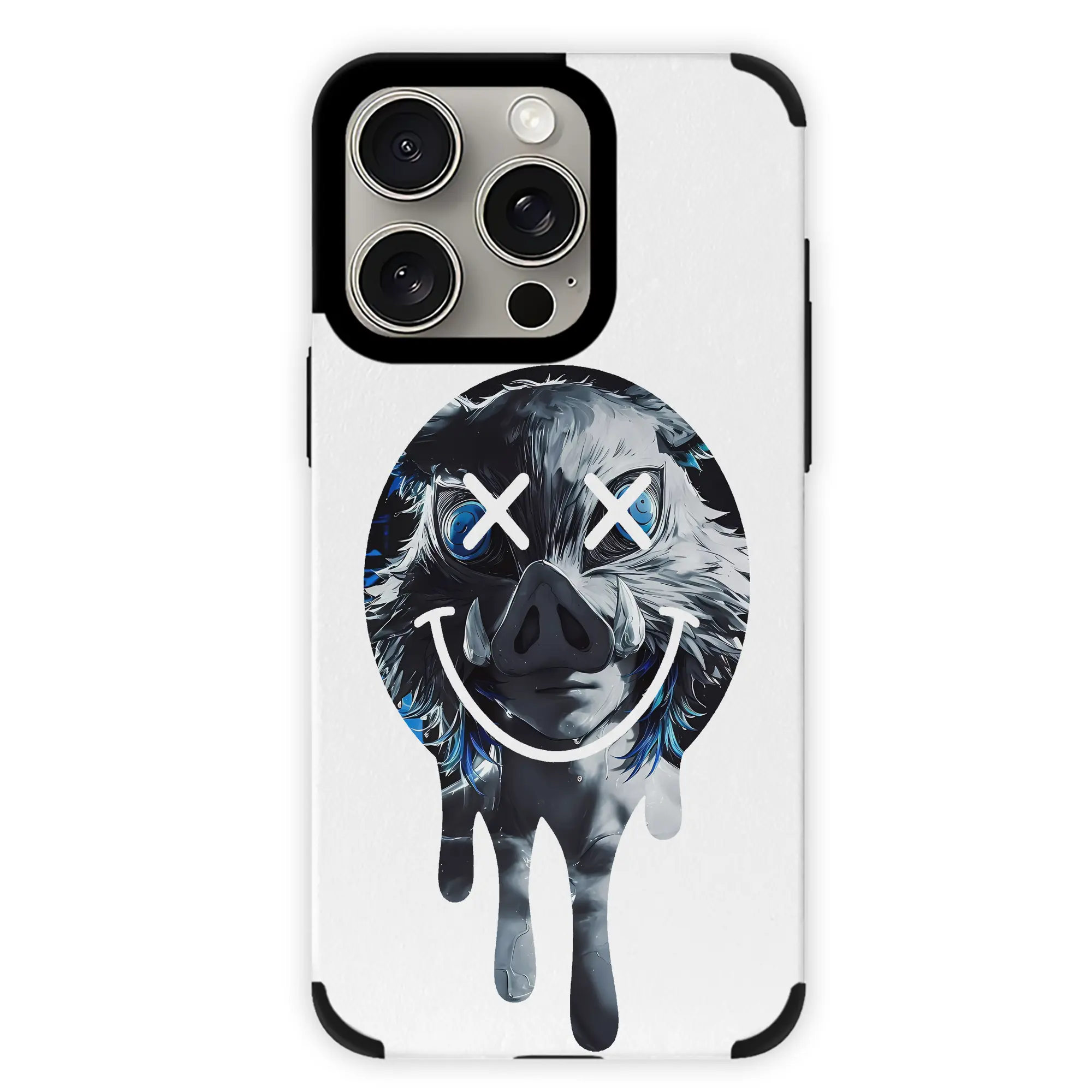 鬼滅の刃 グッズ,嘴平 伊之助 - IPhone15ProMax対応 ・ PUレザースマホケース ・ 耐衝撃 ・ 黄変防止 ・ 360度全面保護 ・ 柔らか手触り ・ 3D立体ボタン