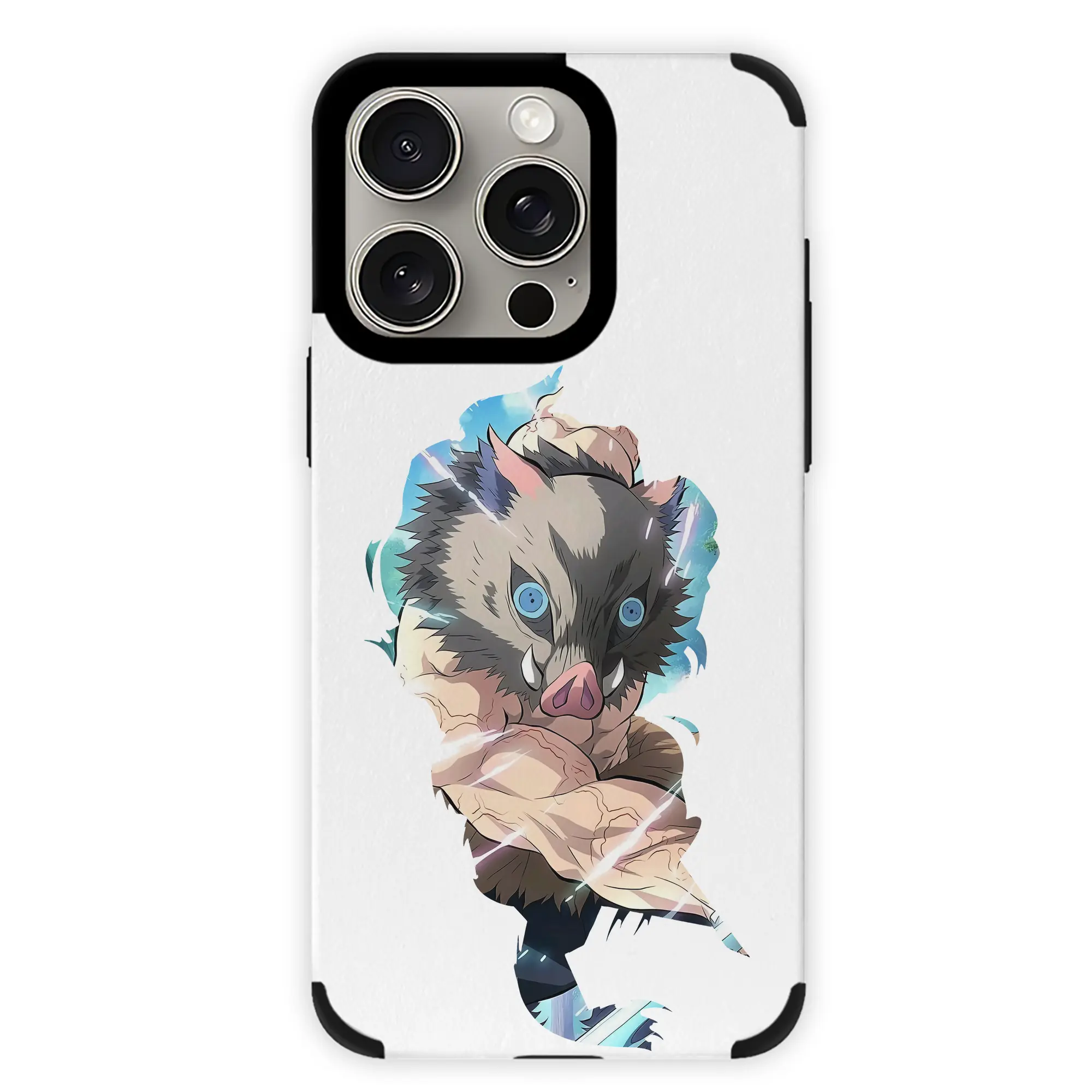 鬼滅の刃 グッズ,嘴平 伊之助 - IPhone15ProMax対応 ・ PUレザースマホケース ・ 耐衝撃 ・ 黄変防止 ・ 360度全面保護 ・ 柔らか手触り ・ 3D立体ボタン