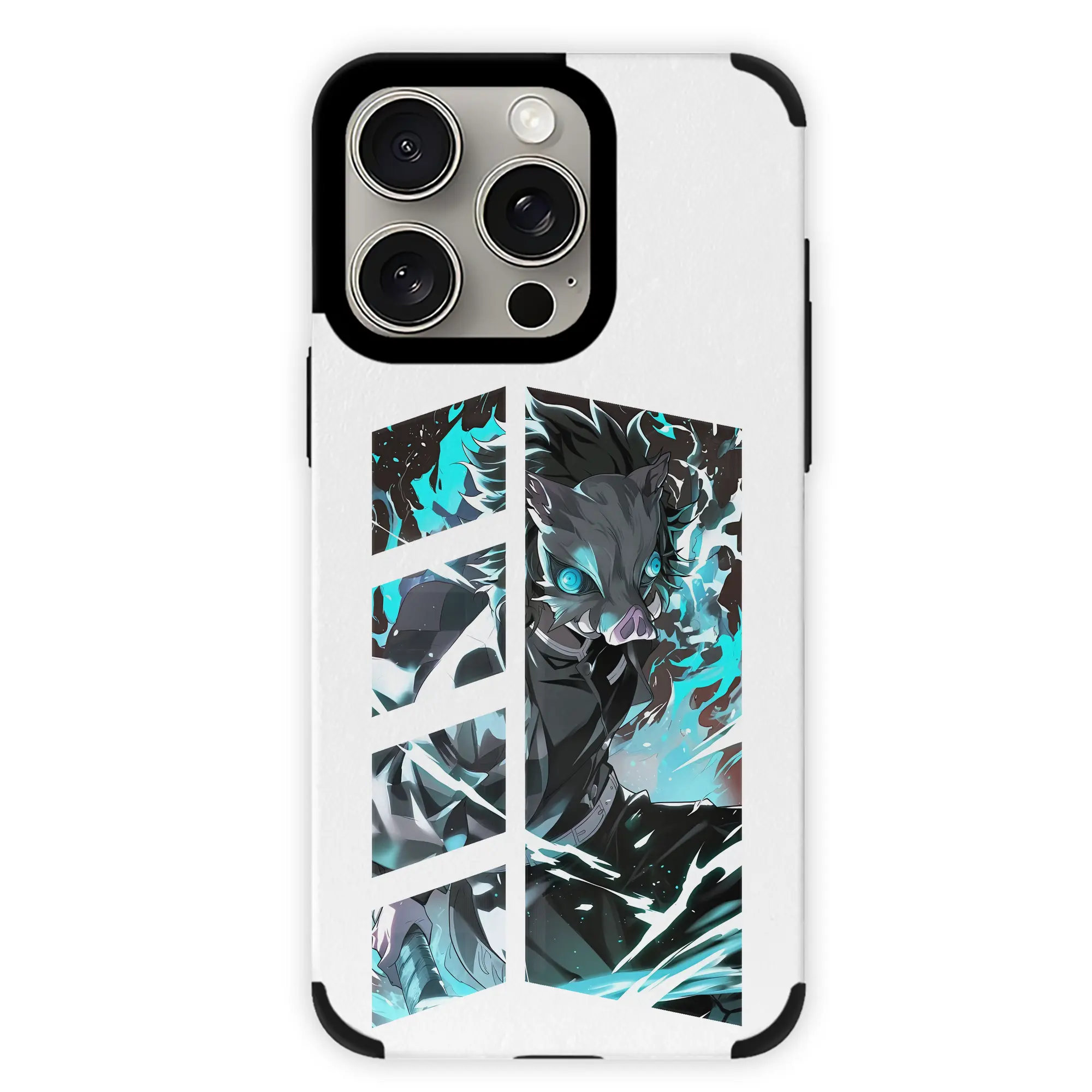 鬼滅の刃 グッズ,嘴平 伊之助 - IPhone15ProMax対応 ・ PUレザースマホケース ・ 耐衝撃 ・ 黄変防止 ・ 360度全面保護 ・ 柔らか手触り ・ 3D立体ボタン