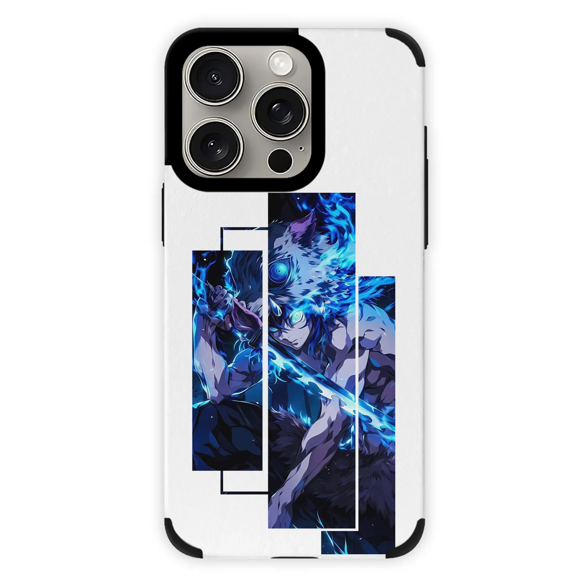 鬼滅の刃 グッズ,嘴平 伊之助 - IPhone15ProMax対応 ・ PUレザースマホケース ・ 耐衝撃 ・ 黄変防止 ・ 360度全面保護 ・ 柔らか手触り ・ 3D立体ボタン