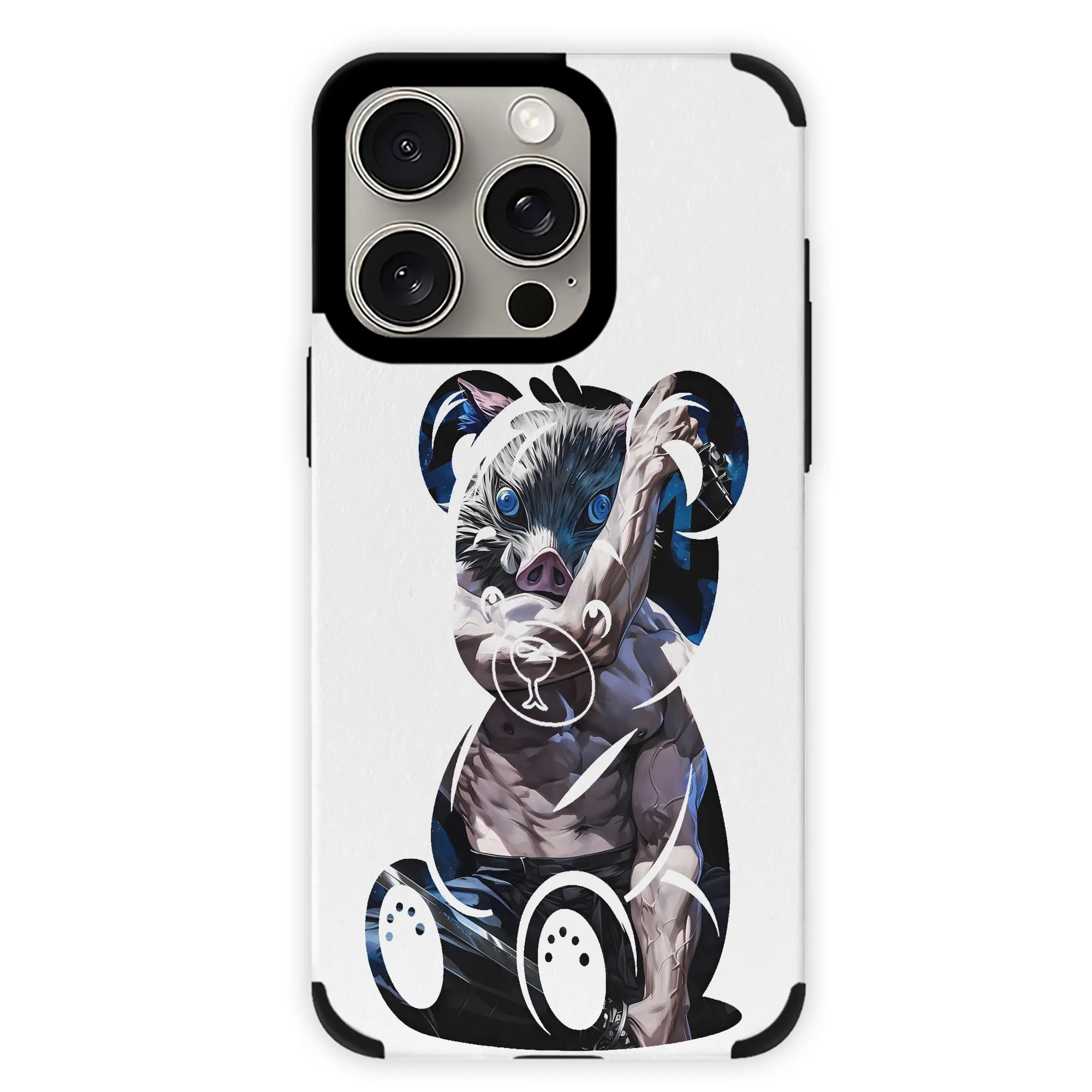 鬼滅の刃 グッズ,嘴平 伊之助 - IPhone15ProMax対応 ・ PUレザースマホケース ・ 耐衝撃 ・ 黄変防止 ・ 360度全面保護 ・ 柔らか手触り ・ 3D立体ボタン