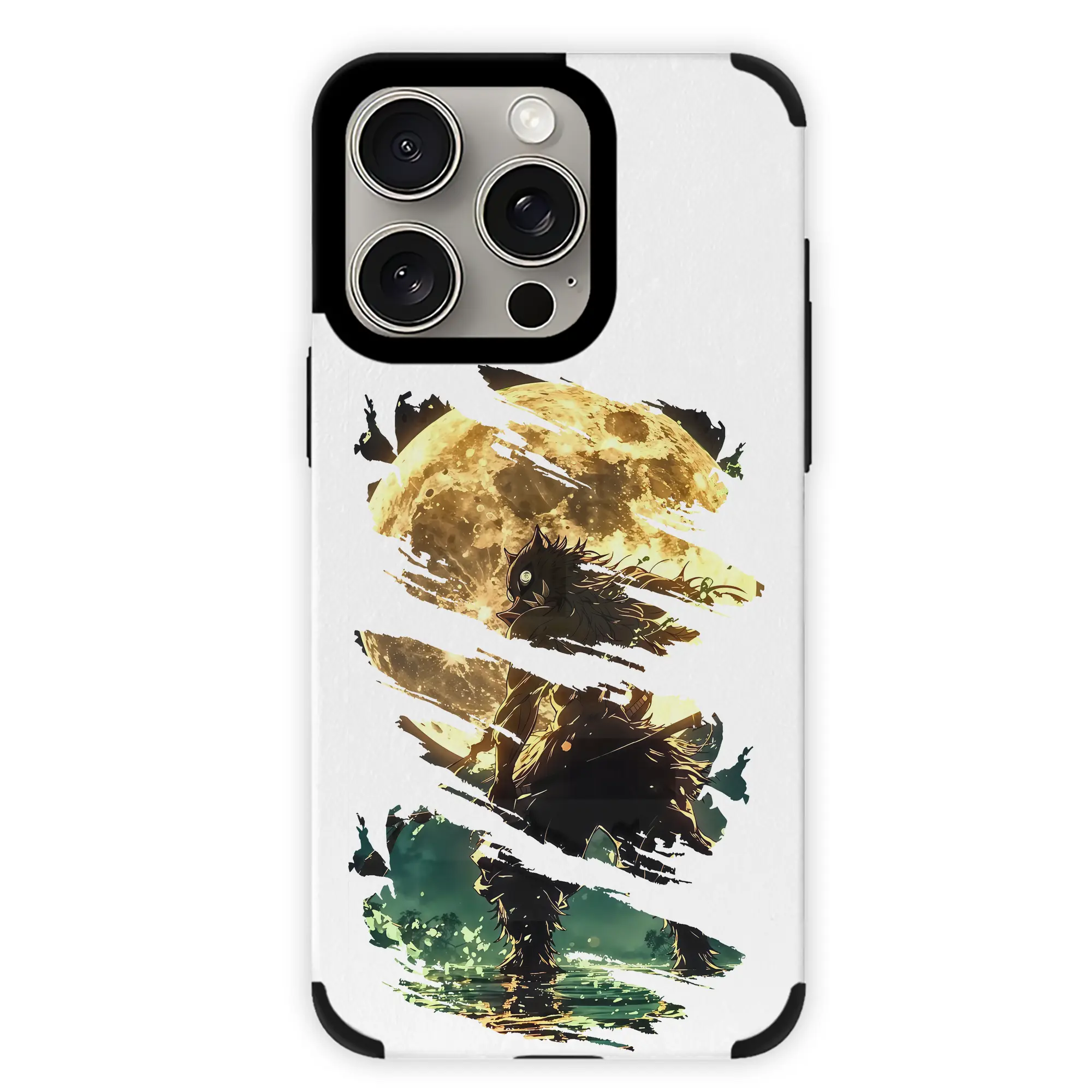 鬼滅の刃 グッズ,嘴平 伊之助 - IPhone15ProMax対応 ・ PUレザースマホケース ・ 耐衝撃 ・ 黄変防止 ・ 360度全面保護 ・ 柔らか手触り ・ 3D立体ボタン