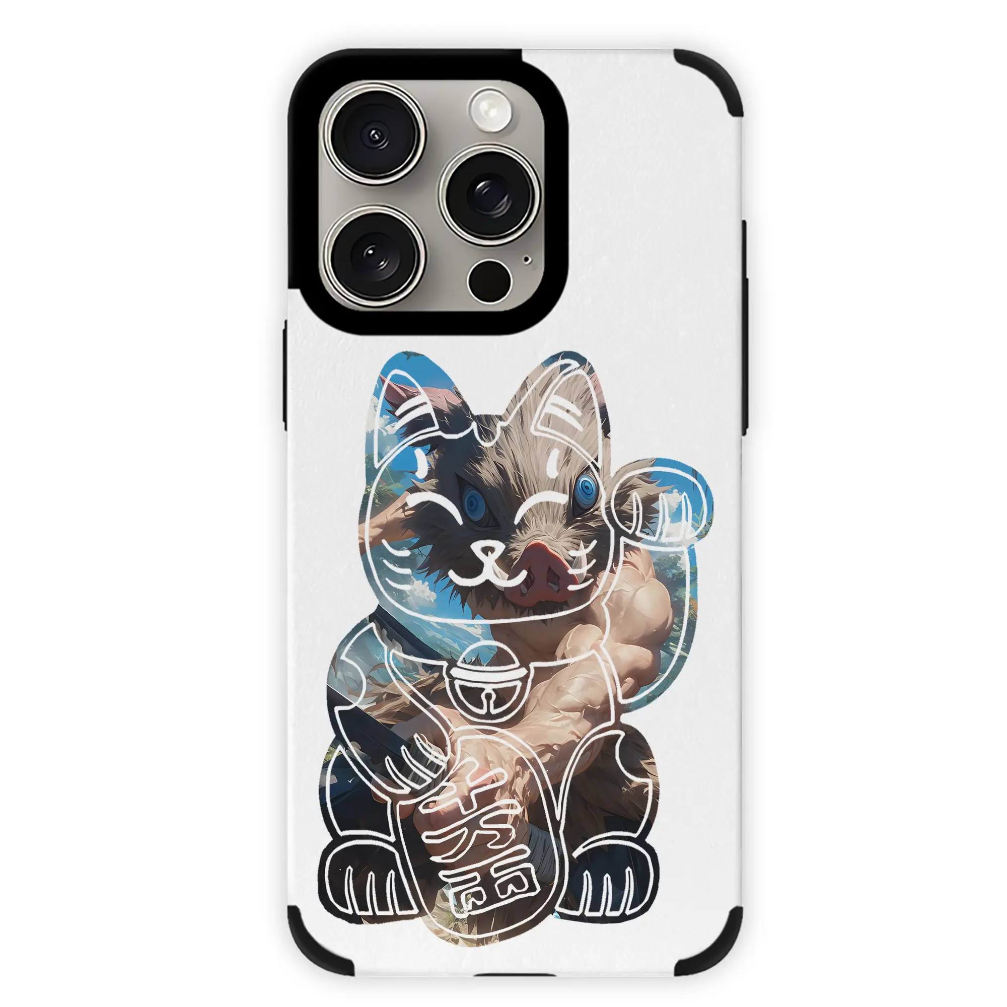 鬼滅の刃 グッズ,嘴平 伊之助 - IPhone15ProMax対応 ・ PUレザースマホケース ・ 耐衝撃 ・ 黄変防止 ・ 360度全面保護 ・ 柔らか手触り ・ 3D立体ボタン