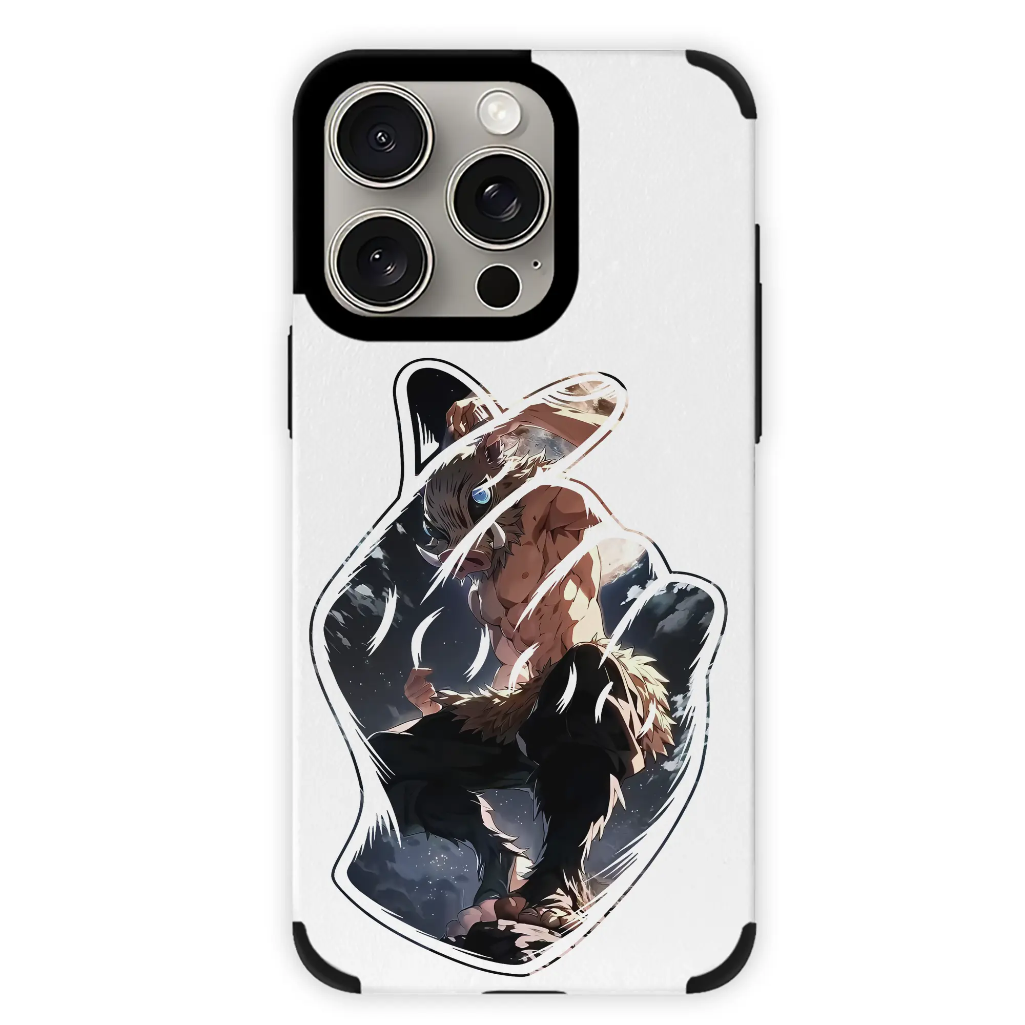 鬼滅の刃 グッズ,嘴平 伊之助 - IPhone15ProMax対応 ・ PUレザースマホケース ・ 耐衝撃 ・ 黄変防止 ・ 360度全面保護 ・ 柔らか手触り ・ 3D立体ボタン