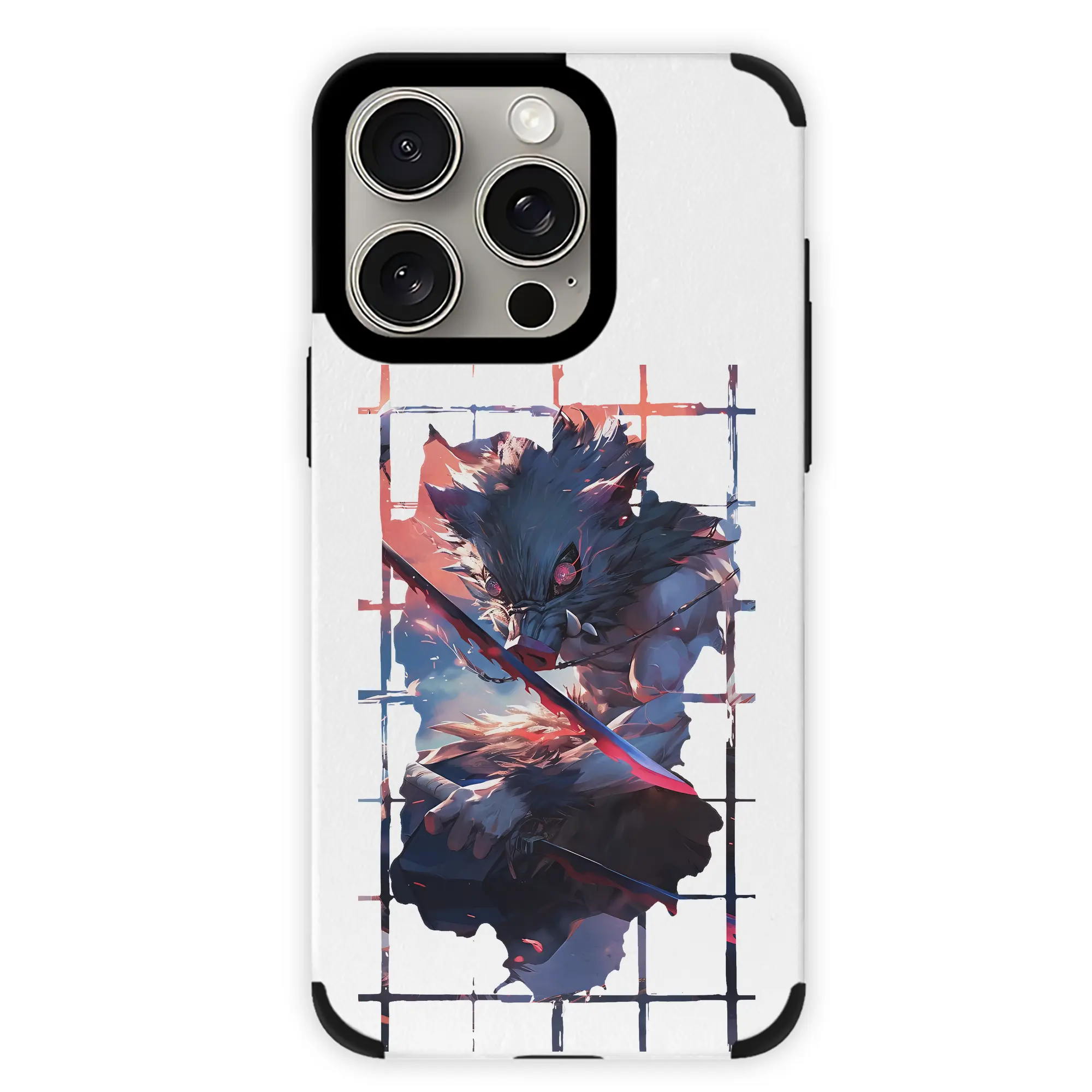 鬼滅の刃 グッズ,嘴平 伊之助 - IPhone15ProMax対応 ・ PUレザースマホケース ・ 耐衝撃 ・ 黄変防止 ・ 360度全面保護 ・ 柔らか手触り ・ 3D立体ボタン