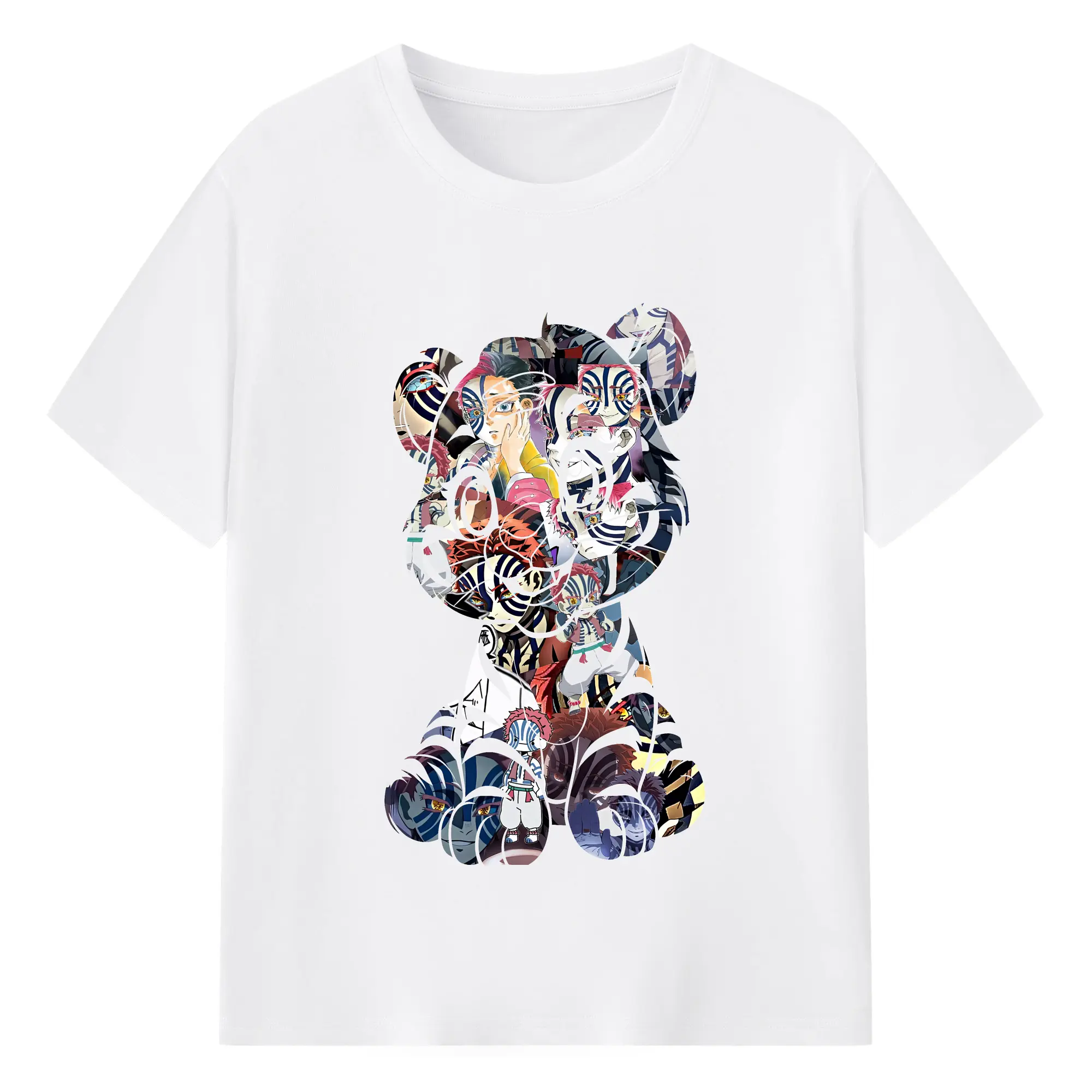 鬼滅の刃 グッズ,猗窩座 - 綿100％ 半袖Tシャツ ・ フロントプリント ・ 快適 通気性 ・ 日常使い 散歩 スポーツ用