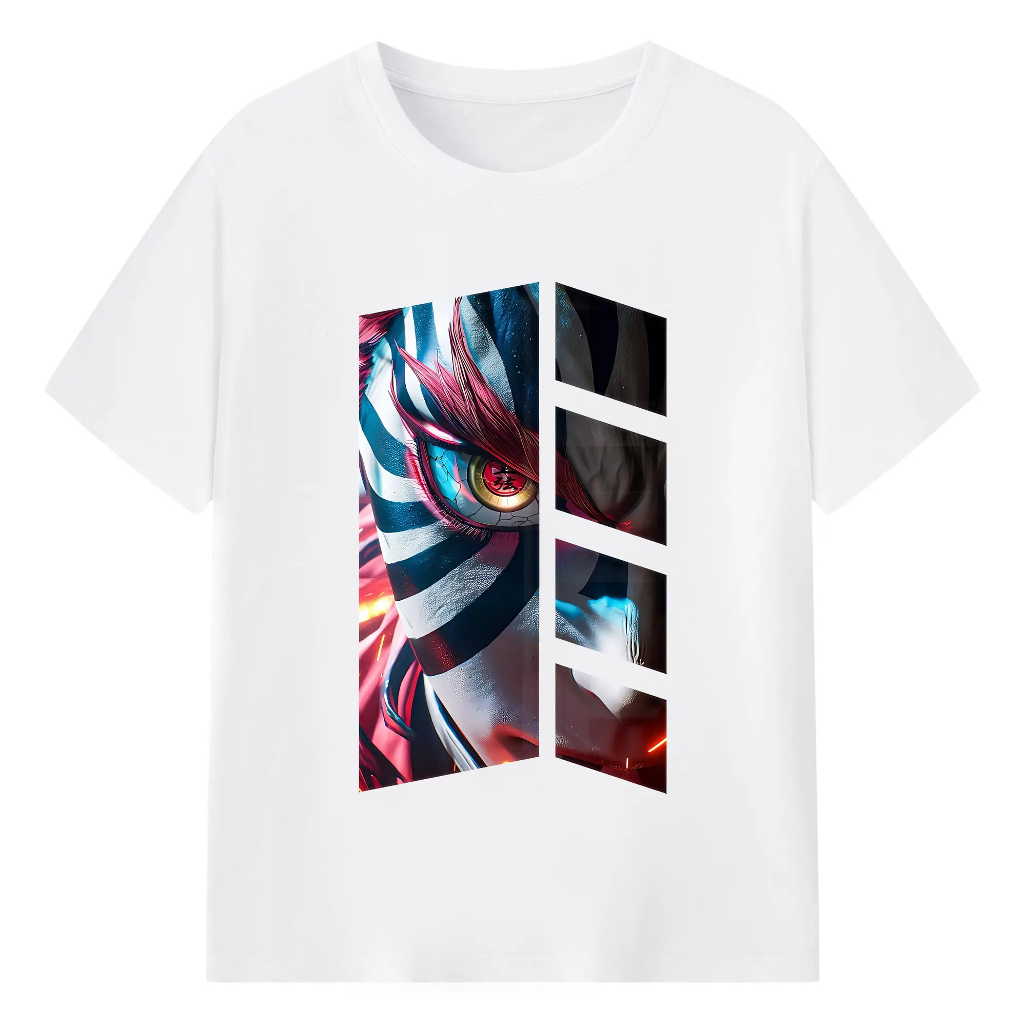 鬼滅の刃 グッズ,猗窩座 - 綿100％ 半袖Tシャツ ・ フロントプリント ・ 快適 通気性 ・ 日常使い 散歩 スポーツ用