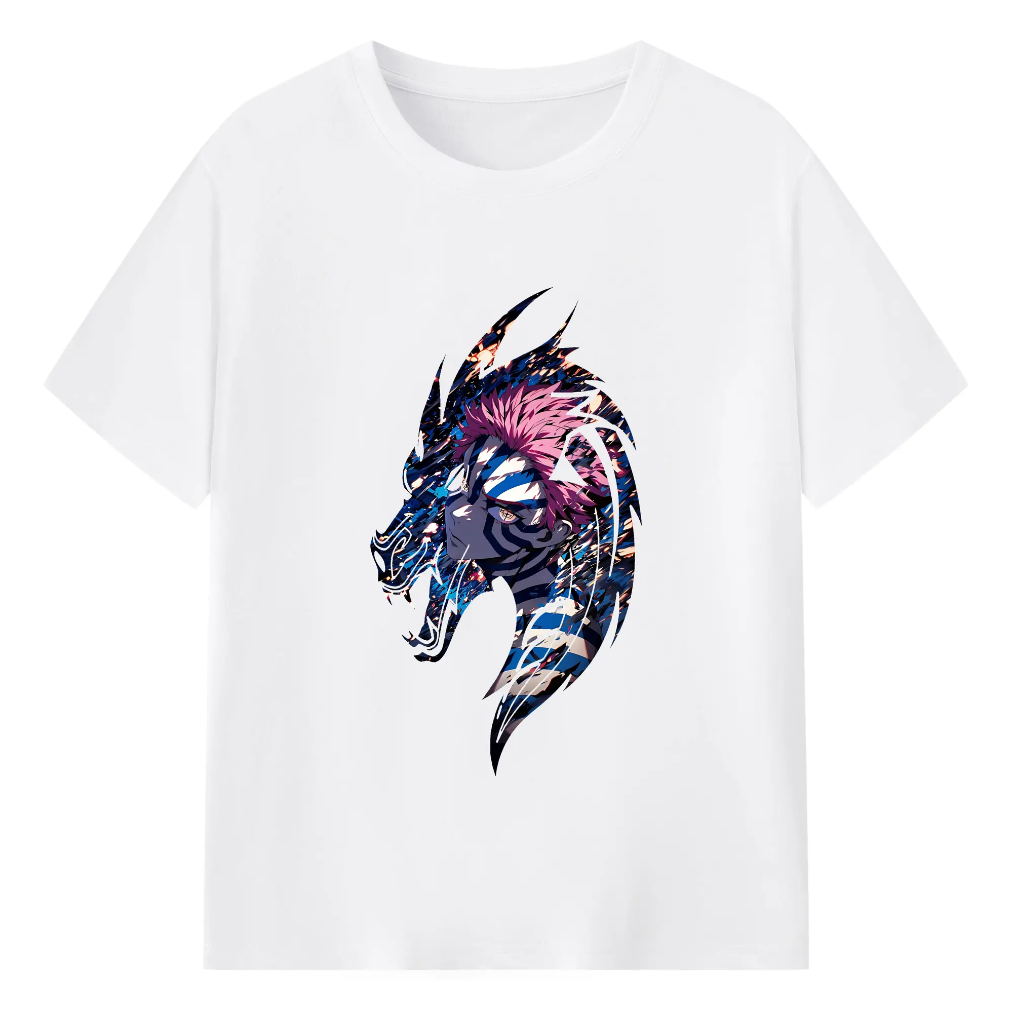 鬼滅の刃 グッズ,猗窩座 - 綿100％ 半袖Tシャツ ・ フロントプリント ・ 快適 通気性 ・ 日常使い 散歩 スポーツ用