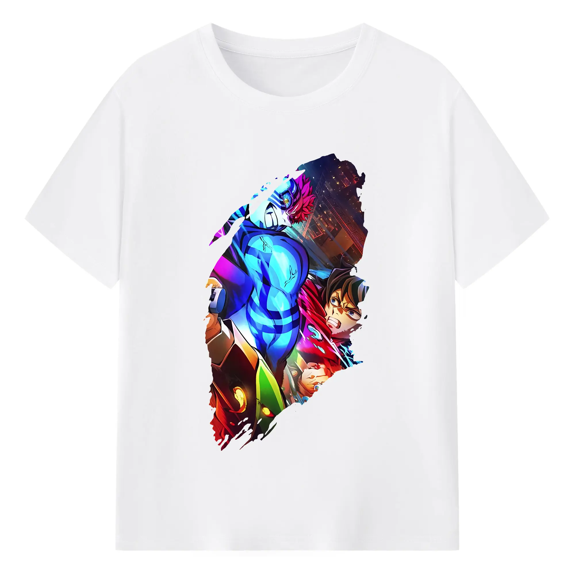 鬼滅の刃 グッズ,猗窩座 - 綿100％ 半袖Tシャツ ・ フロントプリント ・ 快適 通気性 ・ 日常使い 散歩 スポーツ用