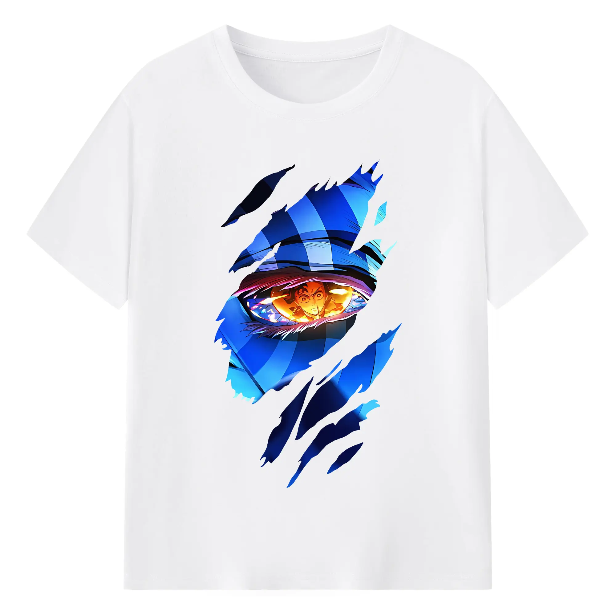 鬼滅の刃 グッズ,猗窩座 - 綿100％ 半袖Tシャツ ・ フロントプリント ・ 快適 通気性 ・ 日常使い 散歩 スポーツ用