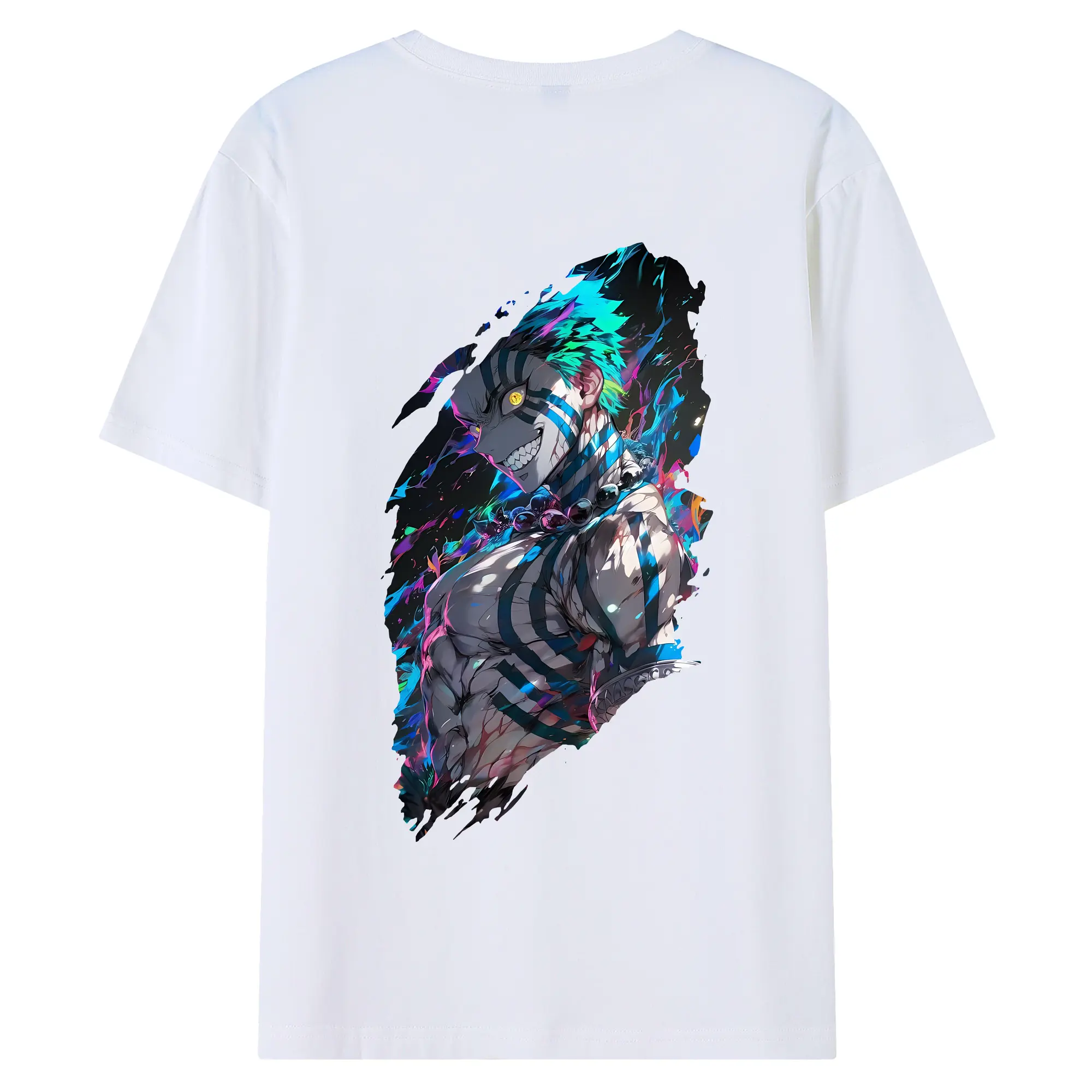 鬼滅の刃 グッズ,猗窩座 - 綿100％ 半袖Tシャツ ・ バックプリント ・ 快適 通気性 ・ 日常使い 散歩 スポーツ用