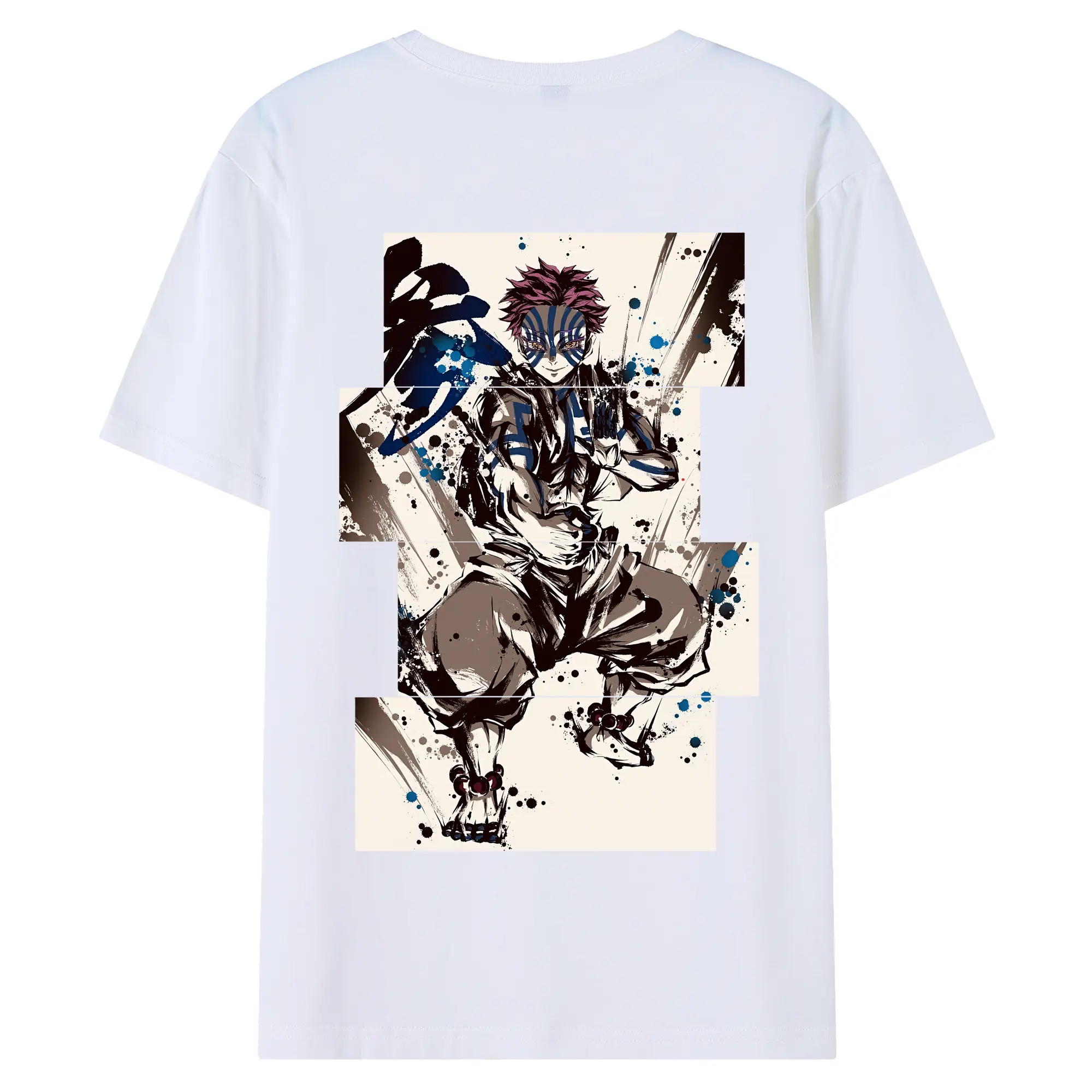 鬼滅の刃 グッズ,猗窩座 - 綿100％ 半袖Tシャツ ・ バックプリント ・ 快適 通気性 ・ 日常使い 散歩 スポーツ用