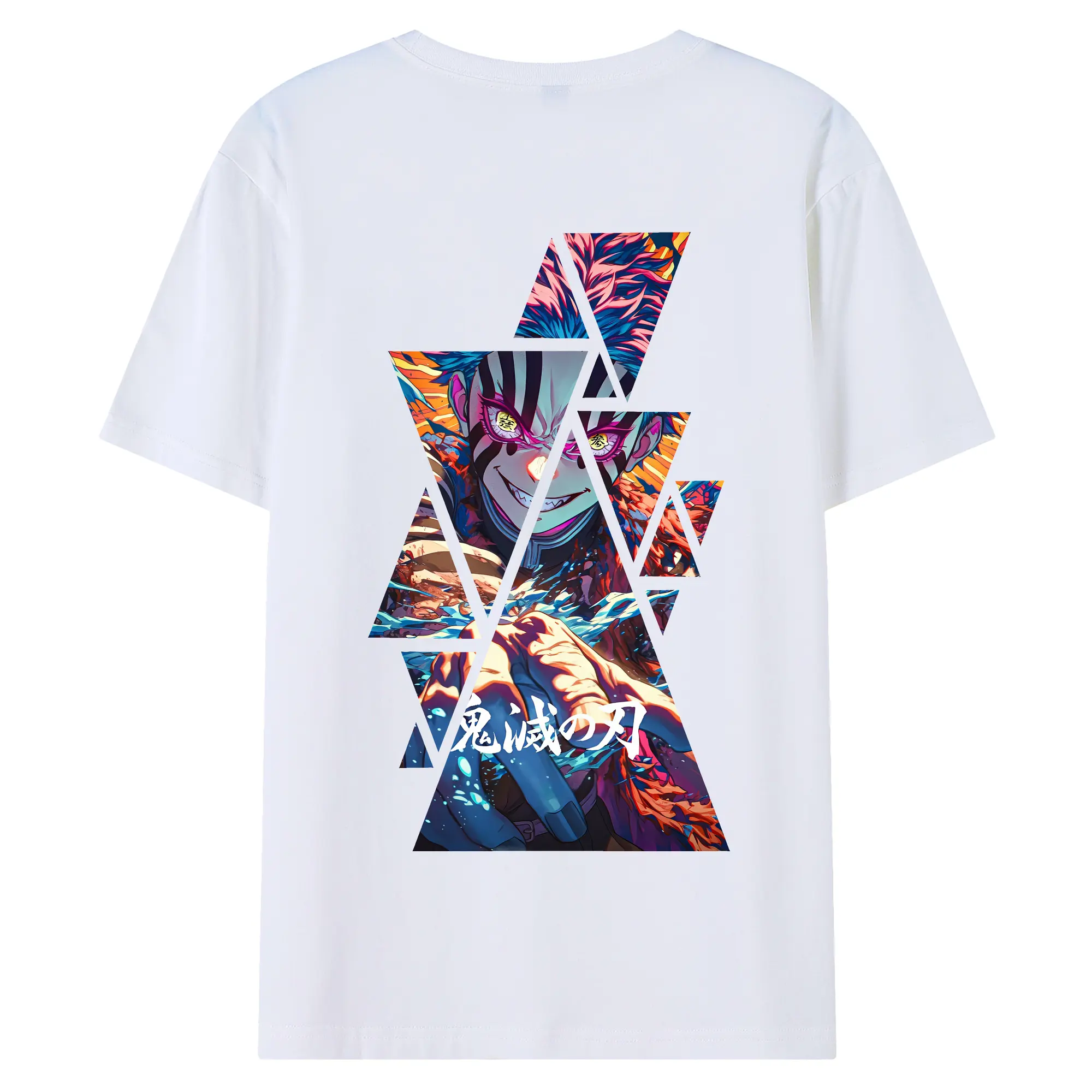 鬼滅の刃 グッズ,猗窩座 - 綿100％ 半袖Tシャツ ・ バックプリント ・ 快適 通気性 ・ 日常使い 散歩 スポーツ用