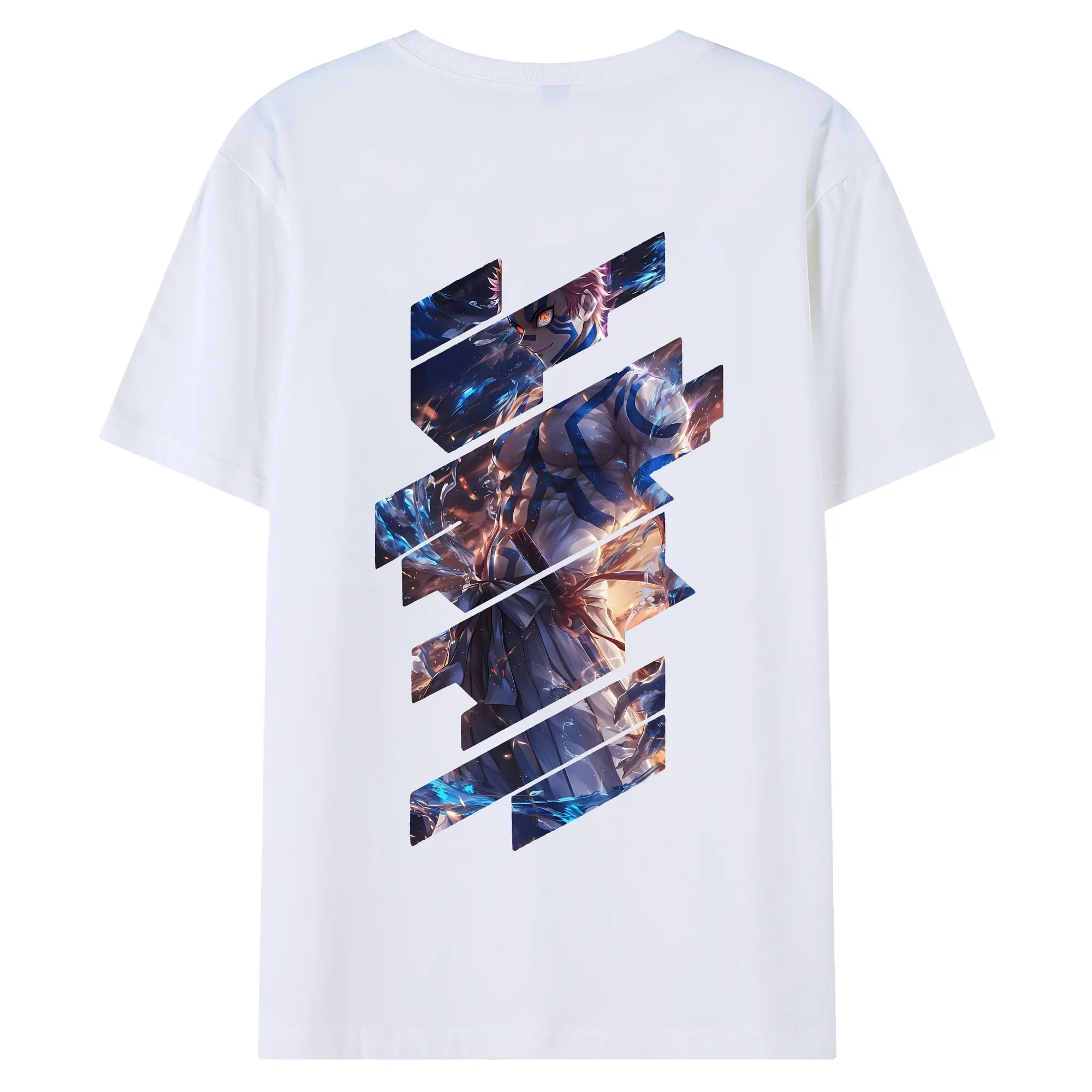 鬼滅の刃 グッズ,猗窩座 - 綿100％ 半袖Tシャツ ・ バックプリント ・ 快適 通気性 ・ 日常使い 散歩 スポーツ用