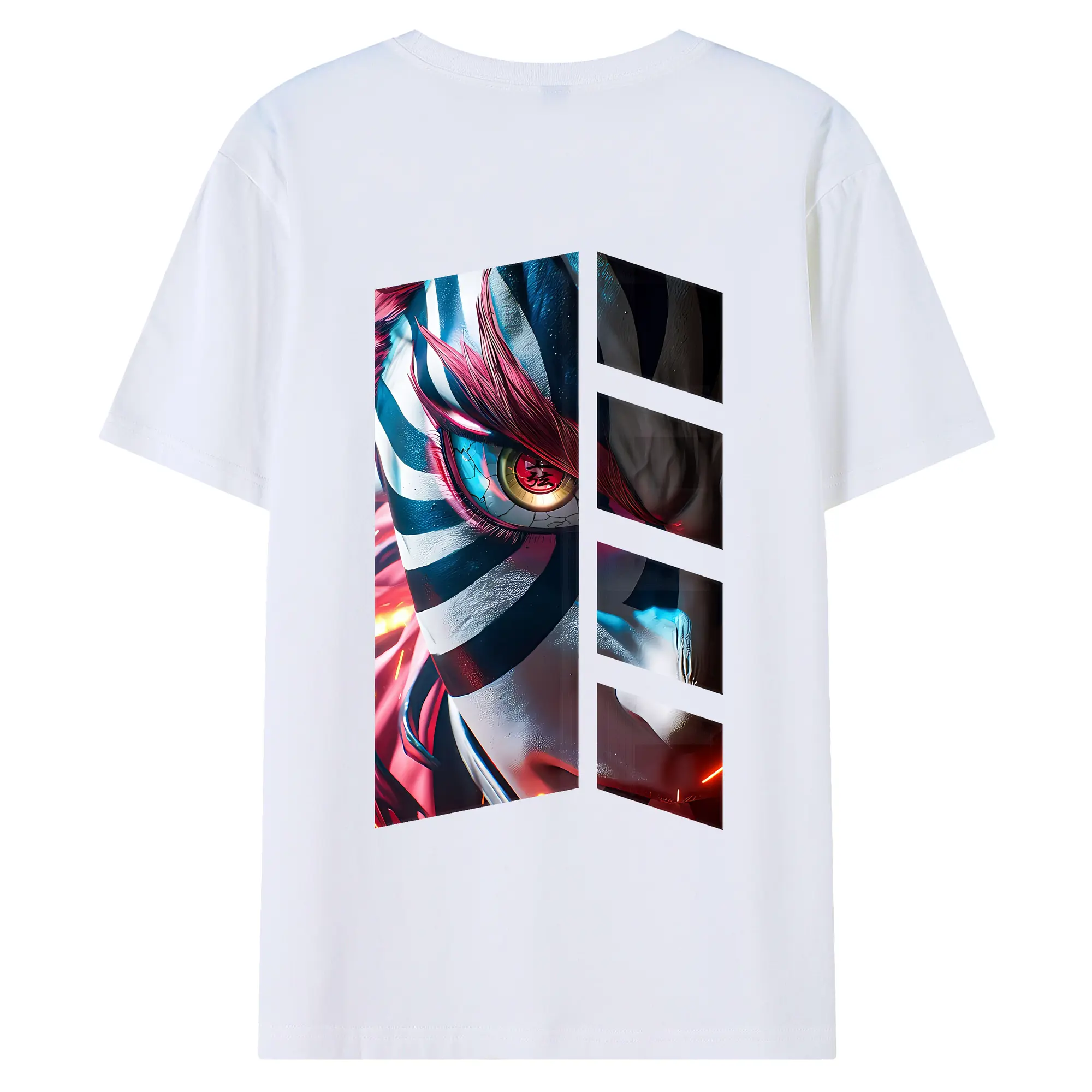 鬼滅の刃 グッズ,猗窩座 - 綿100％ 半袖Tシャツ ・ バックプリント ・ 快適 通気性 ・ 日常使い 散歩 スポーツ用