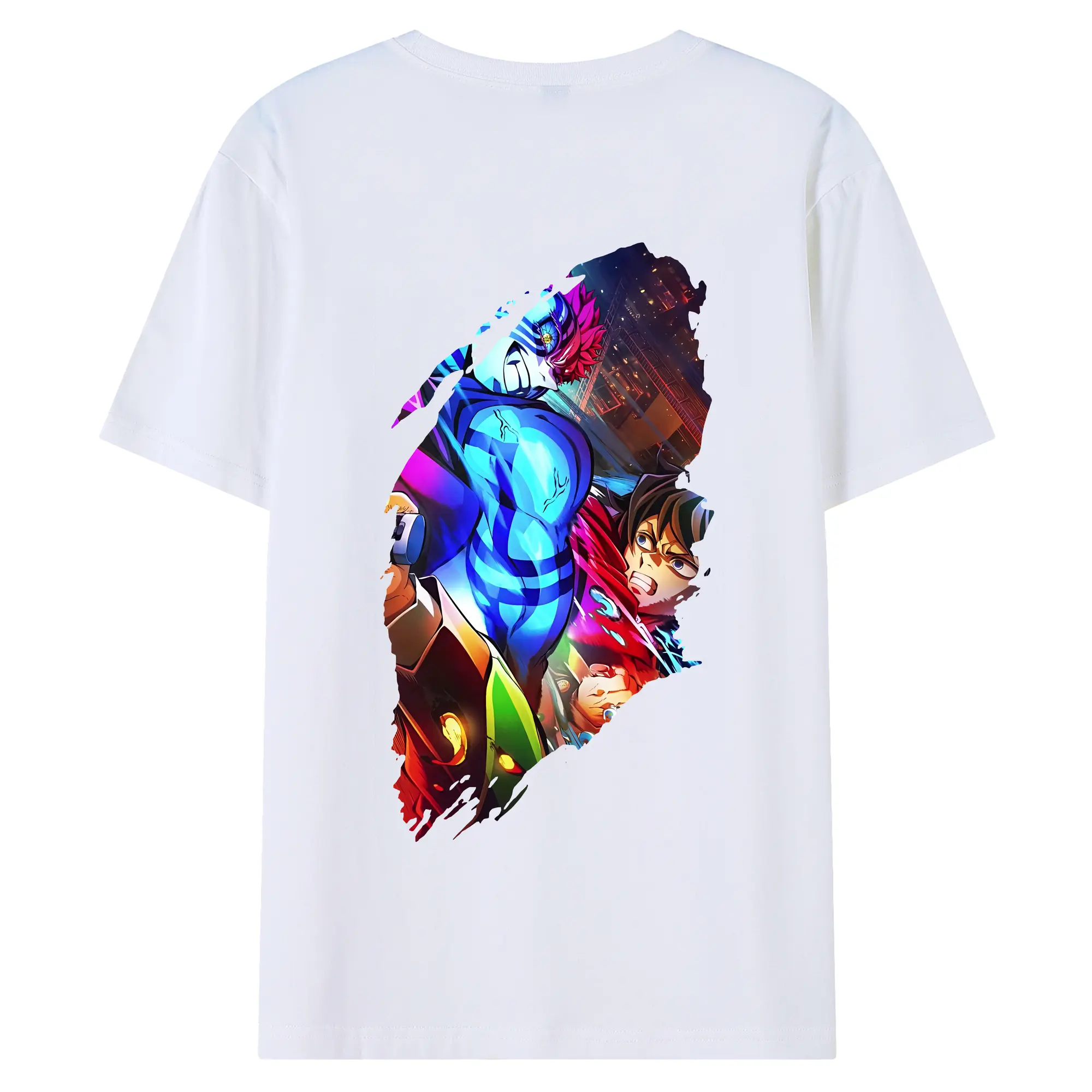 鬼滅の刃 グッズ,猗窩座 - 綿100％ 半袖Tシャツ ・ バックプリント ・ 快適 通気性 ・ 日常使い 散歩 スポーツ用