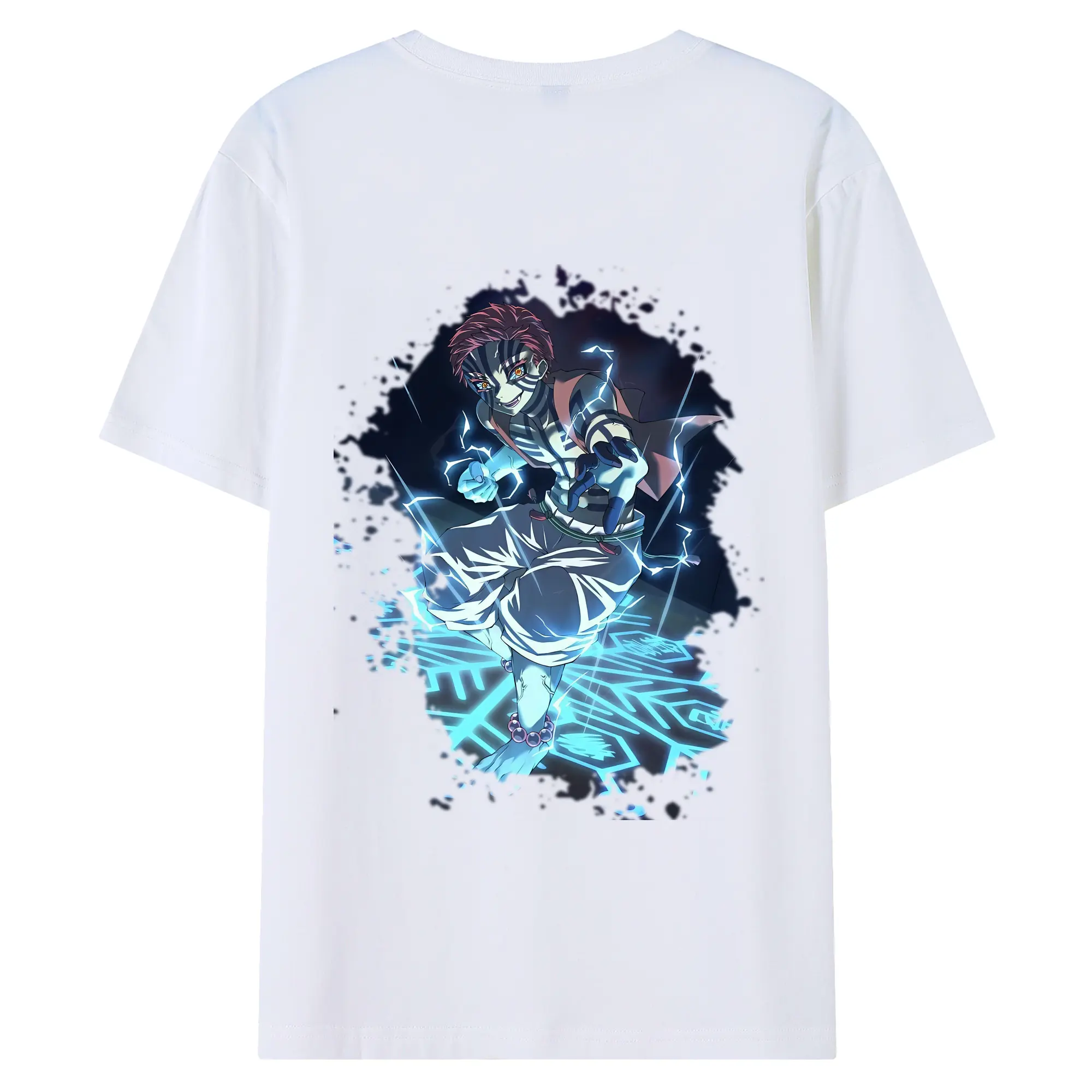 鬼滅の刃 グッズ,猗窩座 - 綿100％ 半袖Tシャツ ・ バックプリント ・ 快適 通気性 ・ 日常使い 散歩 スポーツ用