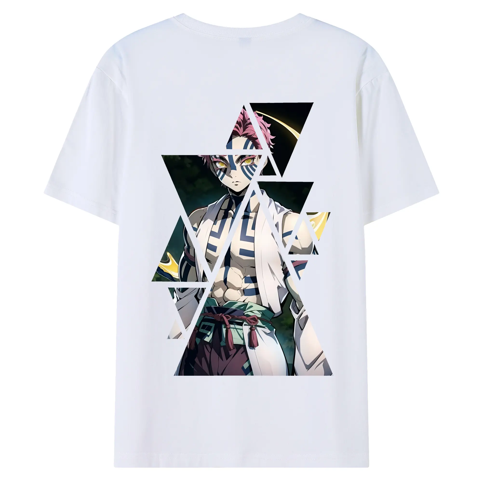 鬼滅の刃 グッズ,猗窩座 - 綿100％ 半袖Tシャツ ・ バックプリント ・ 快適 通気性 ・ 日常使い 散歩 スポーツ用