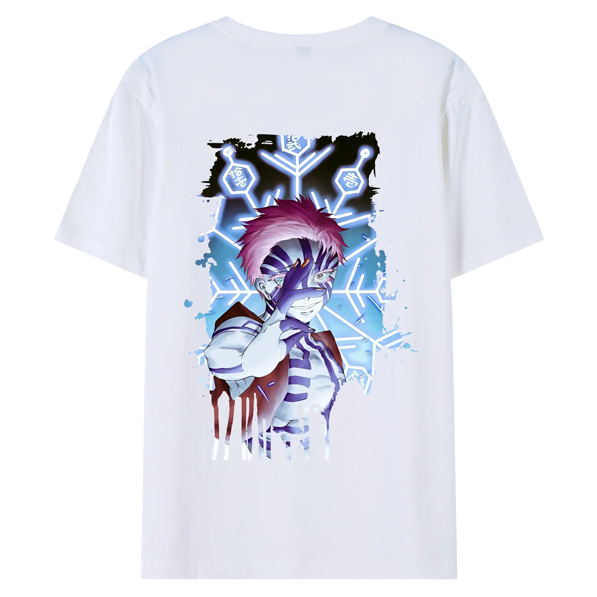 鬼滅の刃 グッズ,猗窩座 - 綿100％ 半袖Tシャツ ・ バックプリント ・ 快適 通気性 ・ 日常使い 散歩 スポーツ用