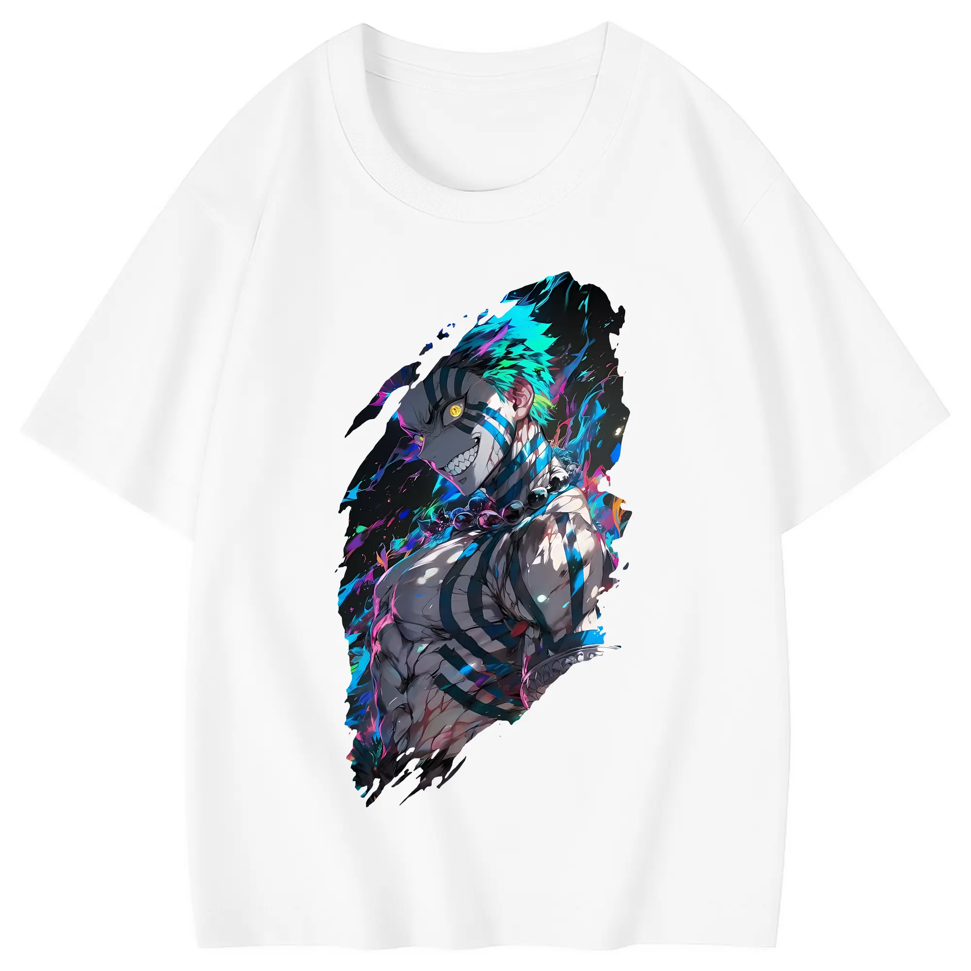 鬼滅の刃 グッズ,猗窩座 - 綿100％ キッズTシャツ ・ フロントプリント ・ 快適 通気性 ・ スポーツ カジュアル 散歩用