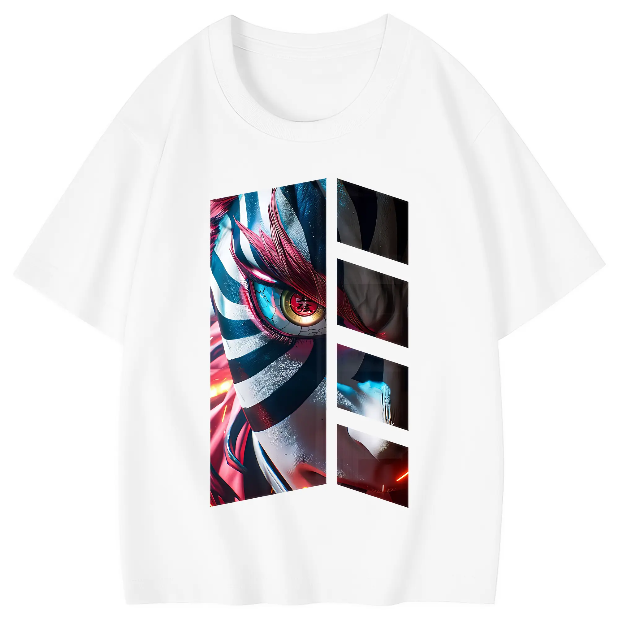 鬼滅の刃 グッズ,猗窩座 - 綿100％ キッズTシャツ ・ フロントプリント ・ 快適 通気性 ・ スポーツ カジュアル 散歩用