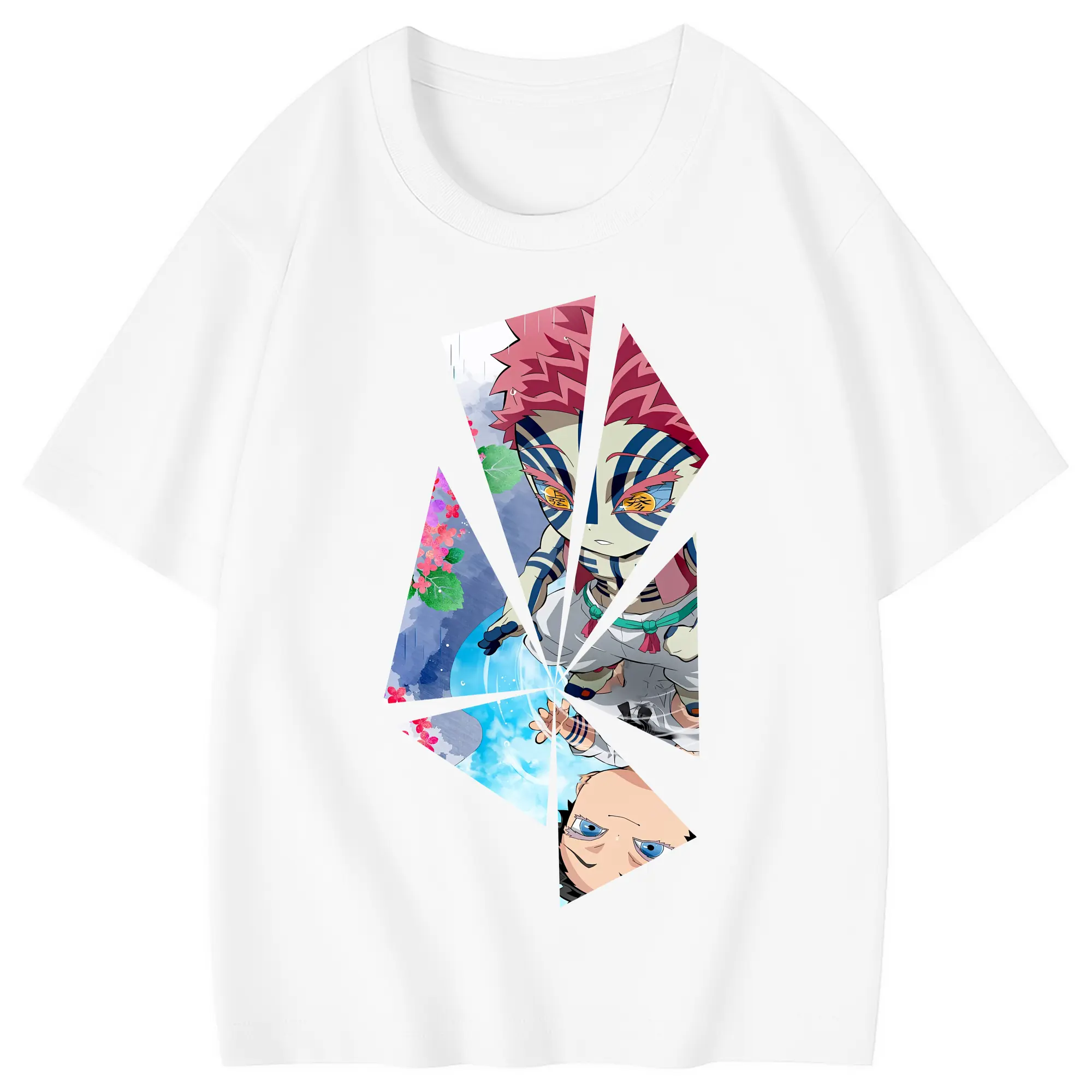 鬼滅の刃 グッズ,猗窩座 - 綿100％ キッズTシャツ ・ フロントプリント ・ 快適 通気性 ・ スポーツ カジュアル 散歩用