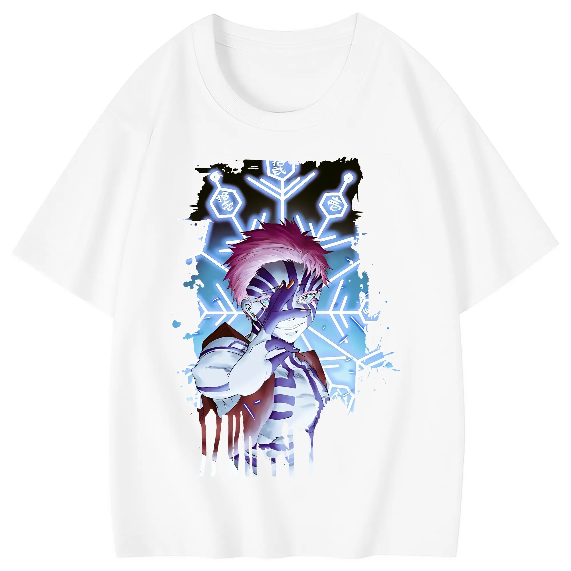 鬼滅の刃 グッズ,猗窩座 - 綿100％ キッズTシャツ ・ フロントプリント ・ 快適 通気性 ・ スポーツ カジュアル 散歩用