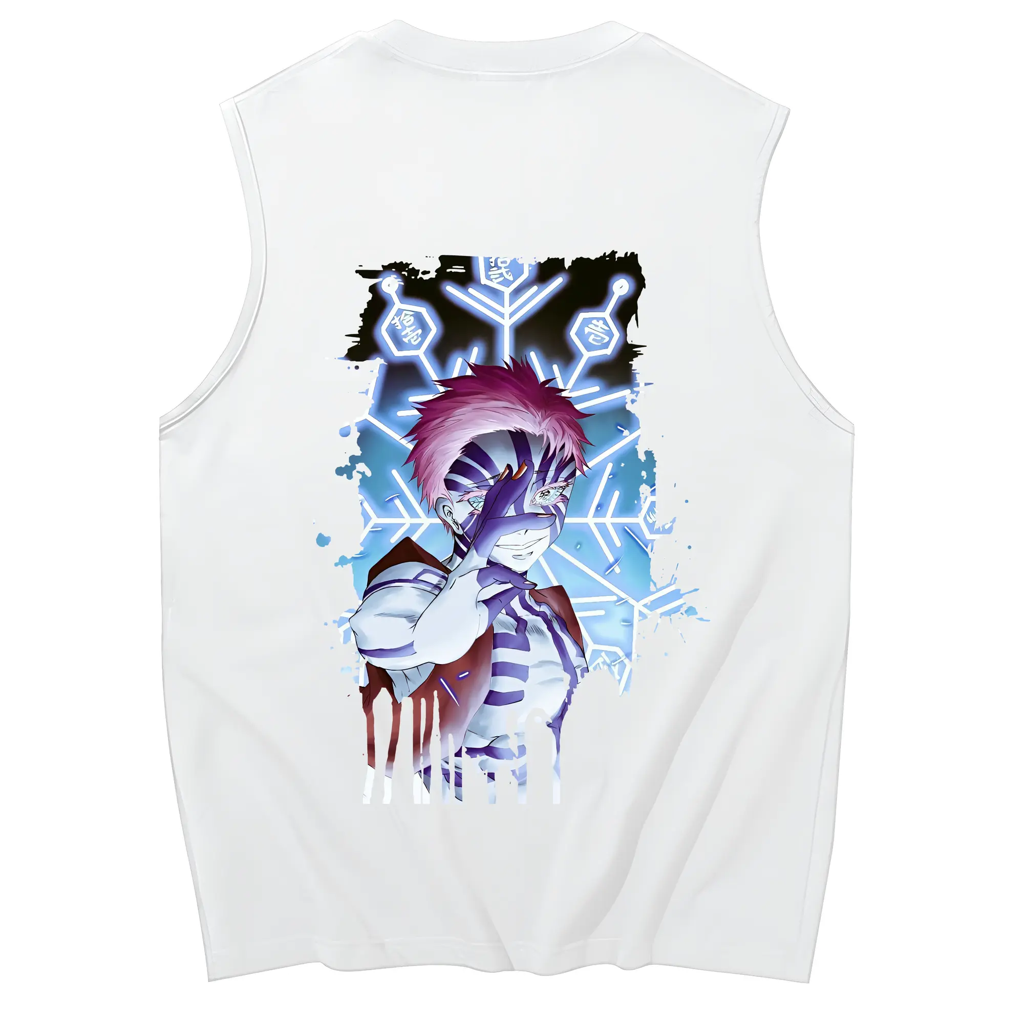 鬼滅の刃 グッズ,猗窩座 - コットン100％ タンクトップ ・ 背面プリント ・ タイトシルエット ・ 快適 通気性 ・ スポーツ カジュアル 散歩用