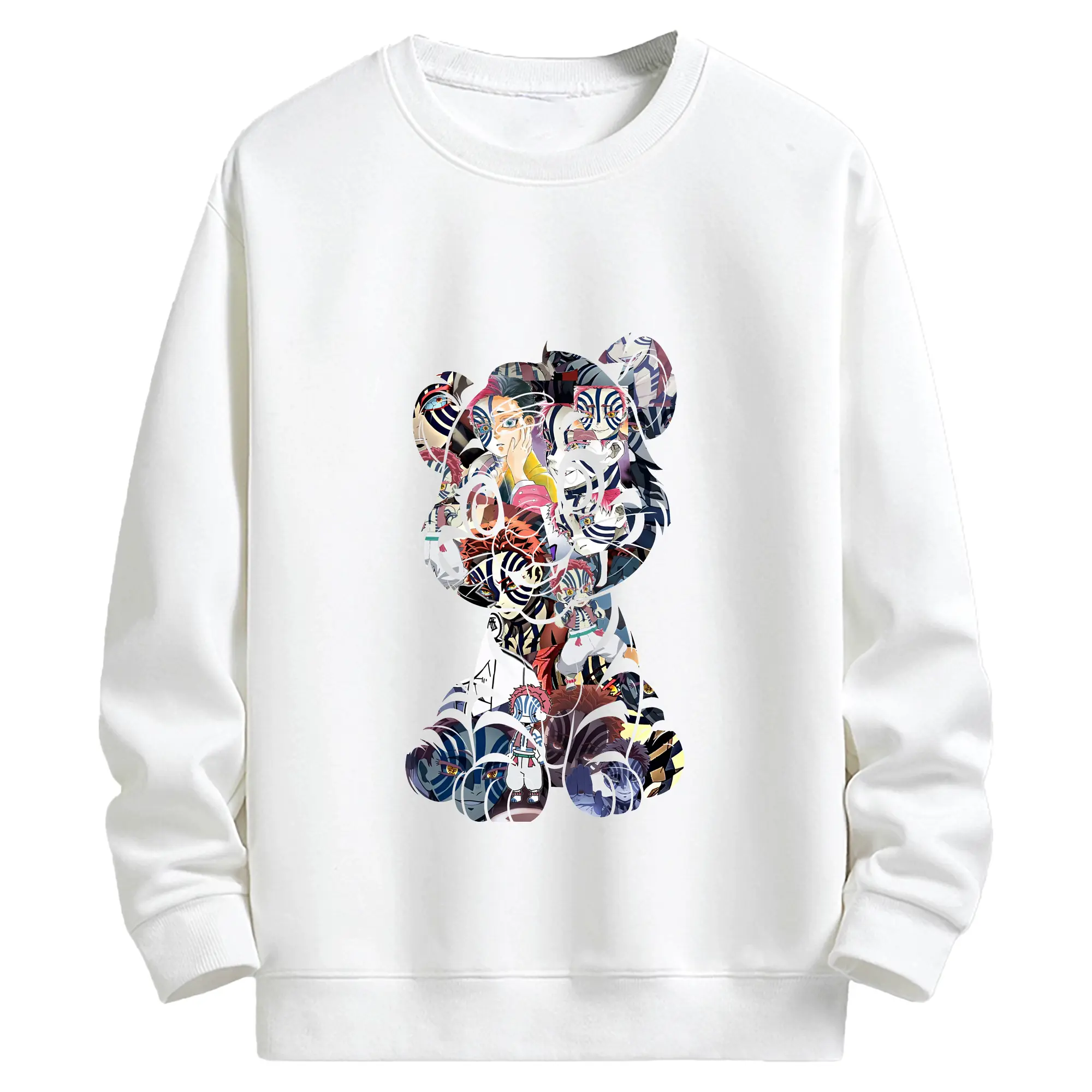 鬼滅の刃 グッズ,猗窩座 - 高品質 クルーネック スウェット ・ コットン59％ ポリエステル41％ ・ ユニセックス 長袖 トレーナー ・ カジュアル デイリー スポーツ 散歩用