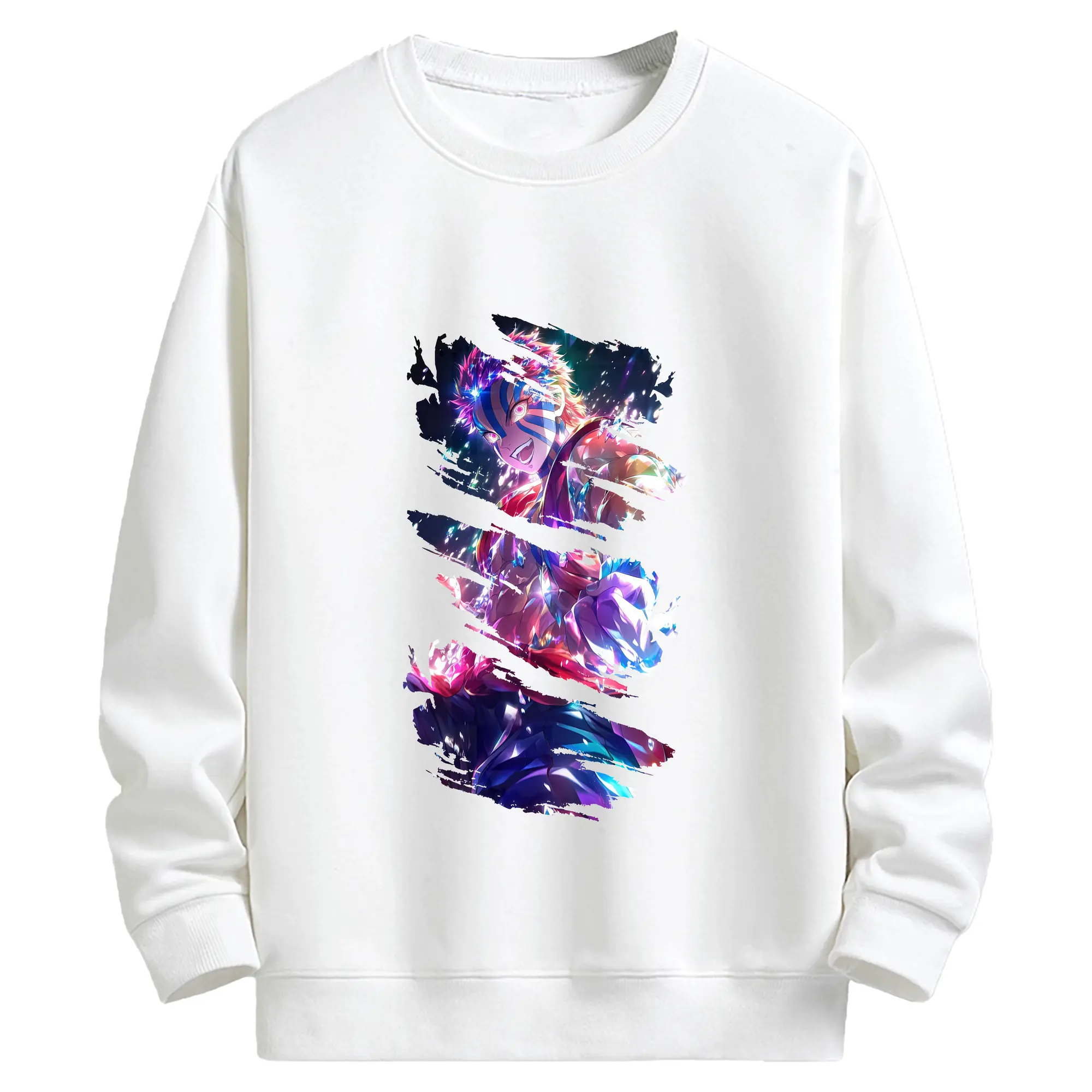 鬼滅の刃 グッズ,猗窩座 - 高品質 クルーネック スウェット ・ コットン59％ ポリエステル41％ ・ ユニセックス 長袖 トレーナー ・ カジュアル デイリー スポーツ 散歩用