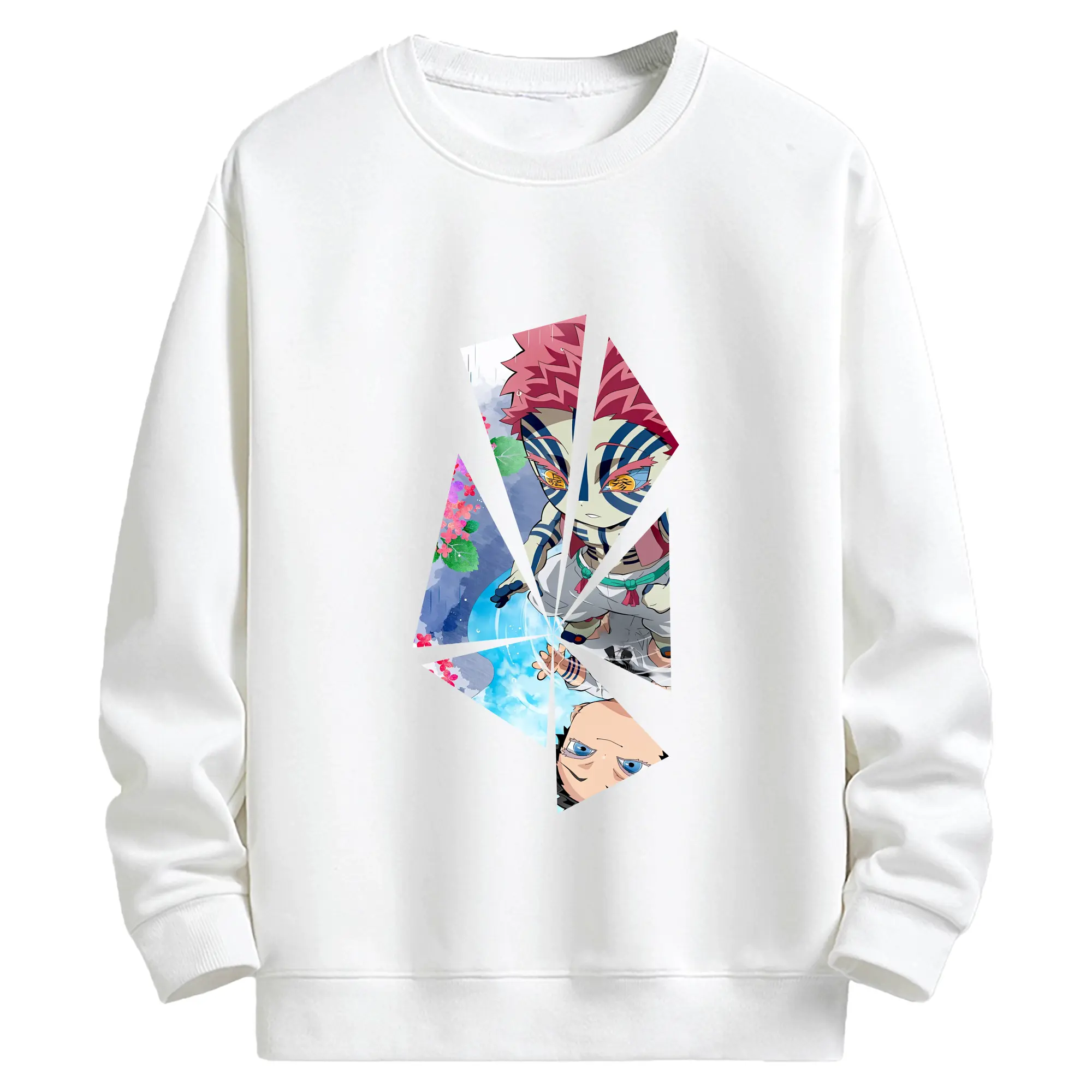 鬼滅の刃 グッズ,猗窩座 - 高品質 クルーネック スウェット ・ コットン59％ ポリエステル41％ ・ ユニセックス 長袖 トレーナー ・ カジュアル デイリー スポーツ 散歩用