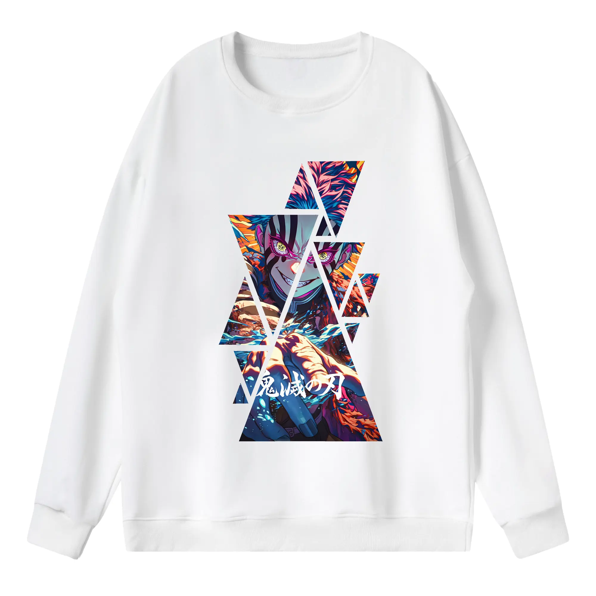 鬼滅の刃 グッズ,猗窩座 - 薄手 クルーネック スウェット 裏毛260g · ポリエステル 春秋向け カジュアル 男女兼用 · トレーナー デイリー スポーツ 散歩に最適