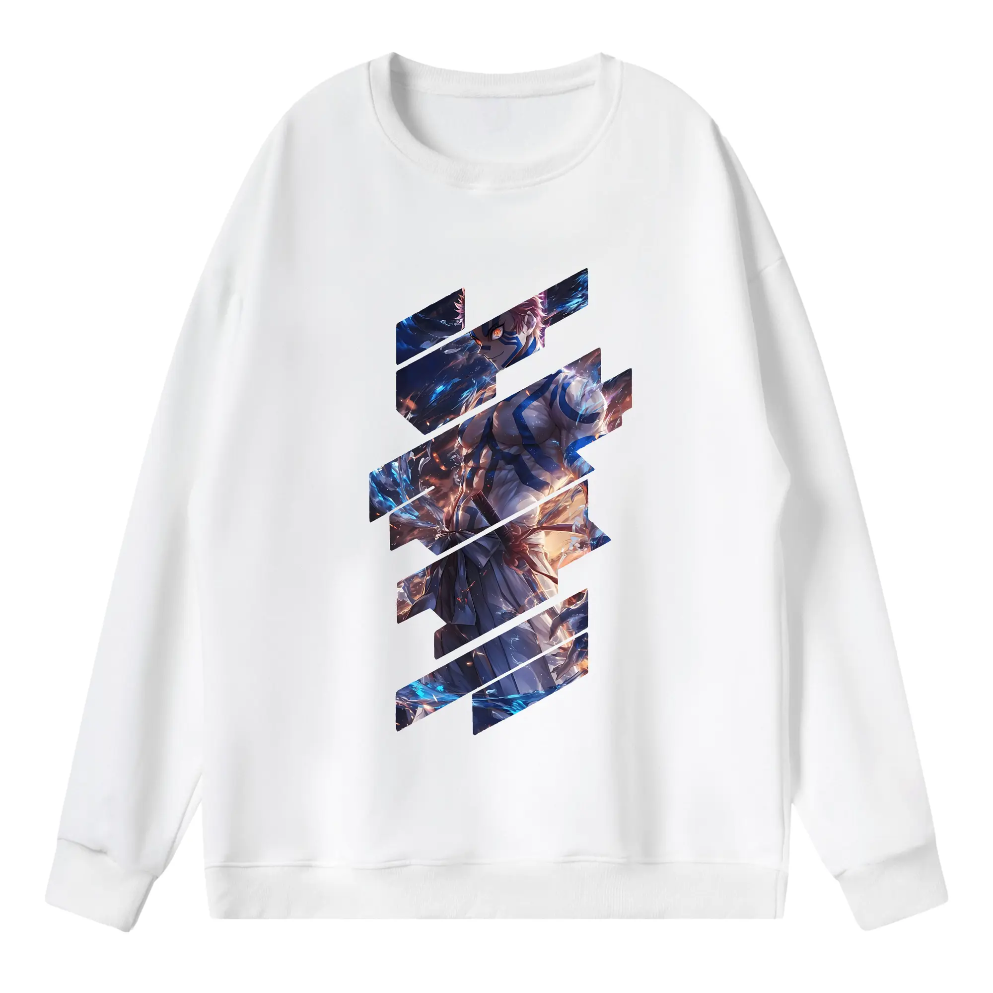 鬼滅の刃 グッズ,猗窩座 - 薄手 クルーネック スウェット 裏毛260g · ポリエステル 春秋向け カジュアル 男女兼用 · トレーナー デイリー スポーツ 散歩に最適