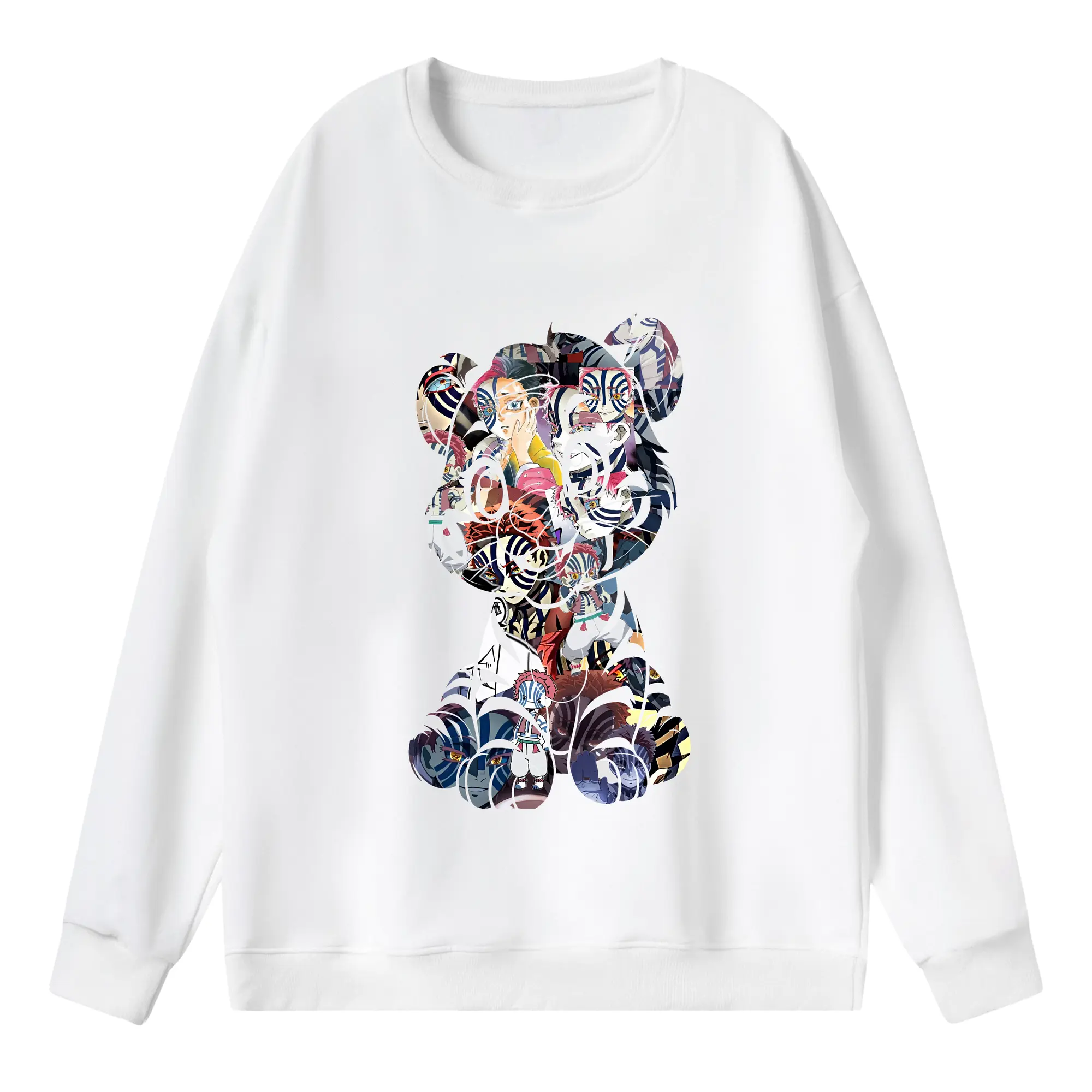 鬼滅の刃 グッズ,猗窩座 - 薄手 クルーネック スウェット 裏毛260g · ポリエステル 春秋向け カジュアル 男女兼用 · トレーナー デイリー スポーツ 散歩に最適