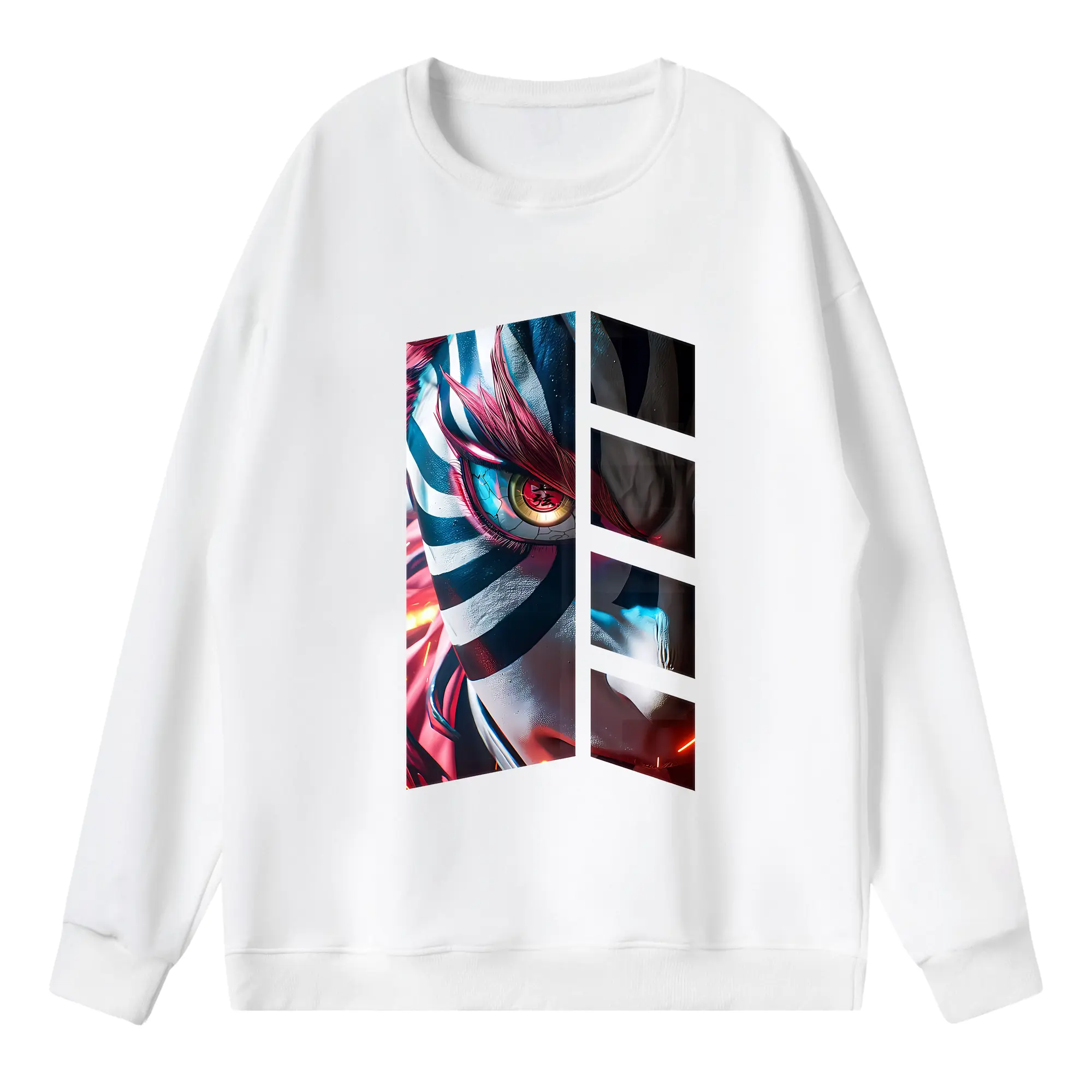 鬼滅の刃 グッズ,猗窩座 - 薄手 クルーネック スウェット 裏毛260g · ポリエステル 春秋向け カジュアル 男女兼用 · トレーナー デイリー スポーツ 散歩に最適