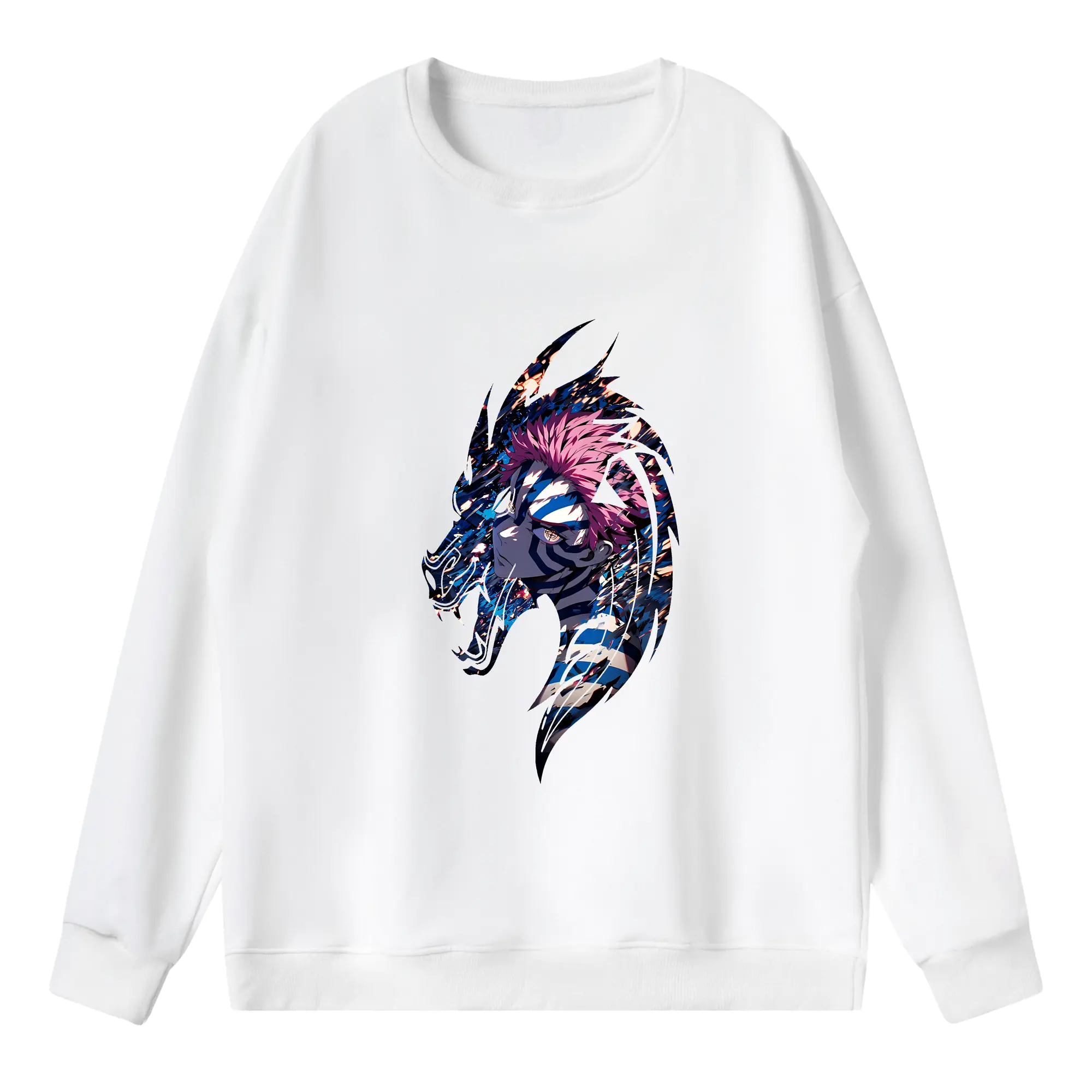 鬼滅の刃 グッズ,猗窩座 - 薄手 クルーネック スウェット 裏毛260g · ポリエステル 春秋向け カジュアル 男女兼用 · トレーナー デイリー スポーツ 散歩に最適