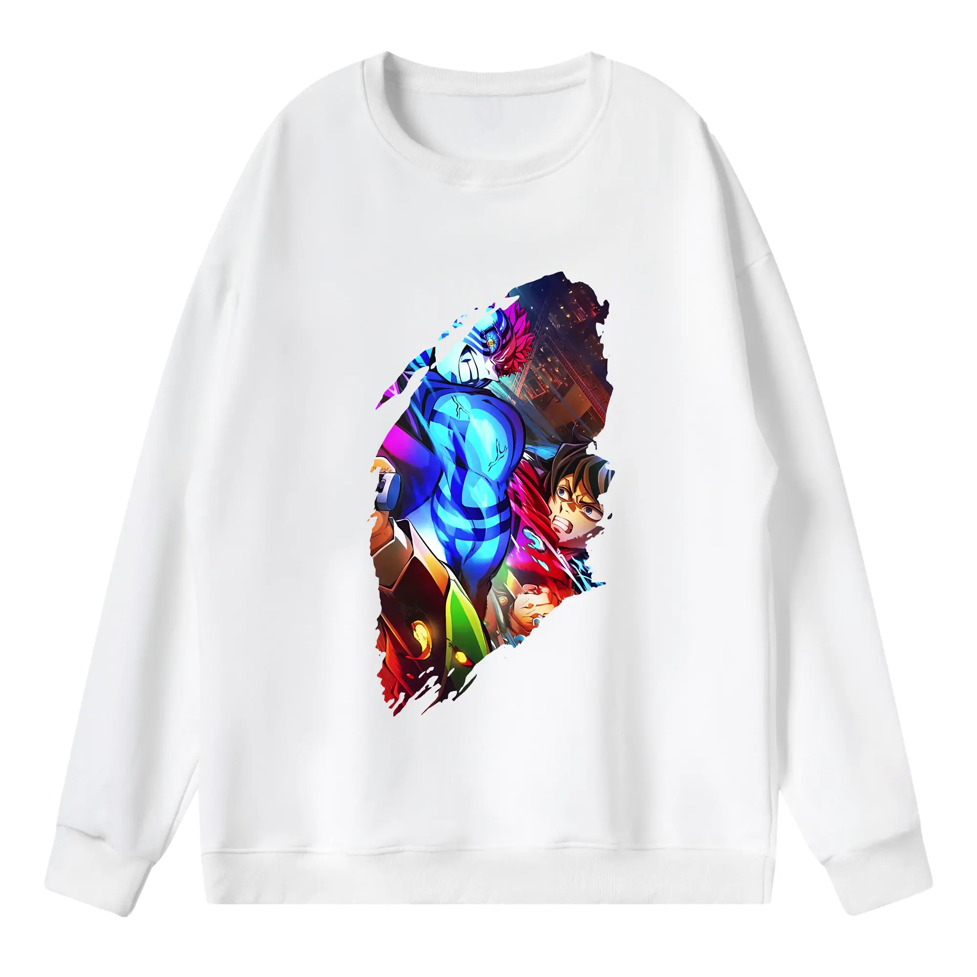 鬼滅の刃 グッズ,猗窩座 - 薄手 クルーネック スウェット 裏毛260g · ポリエステル 春秋向け カジュアル 男女兼用 · トレーナー デイリー スポーツ 散歩に最適