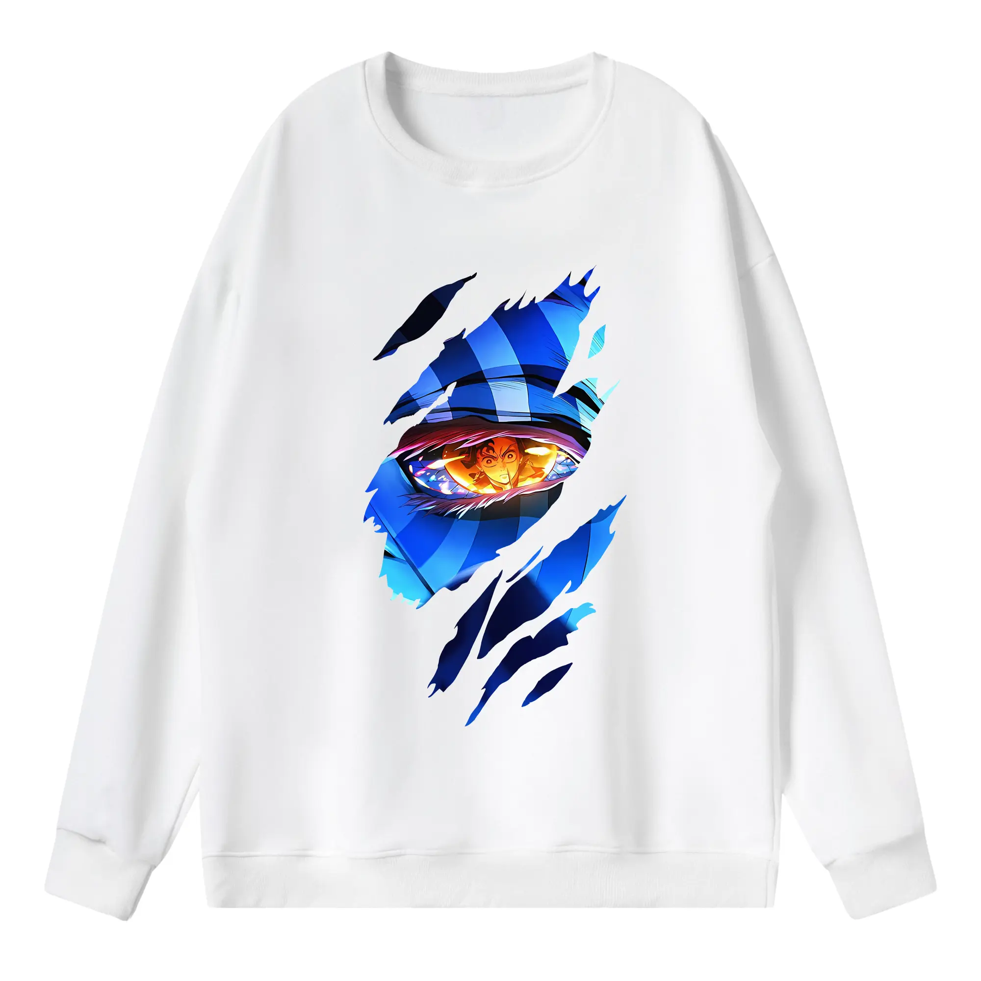 鬼滅の刃 グッズ,猗窩座 - 薄手 クルーネック スウェット 裏毛260g · ポリエステル 春秋向け カジュアル 男女兼用 · トレーナー デイリー スポーツ 散歩に最適