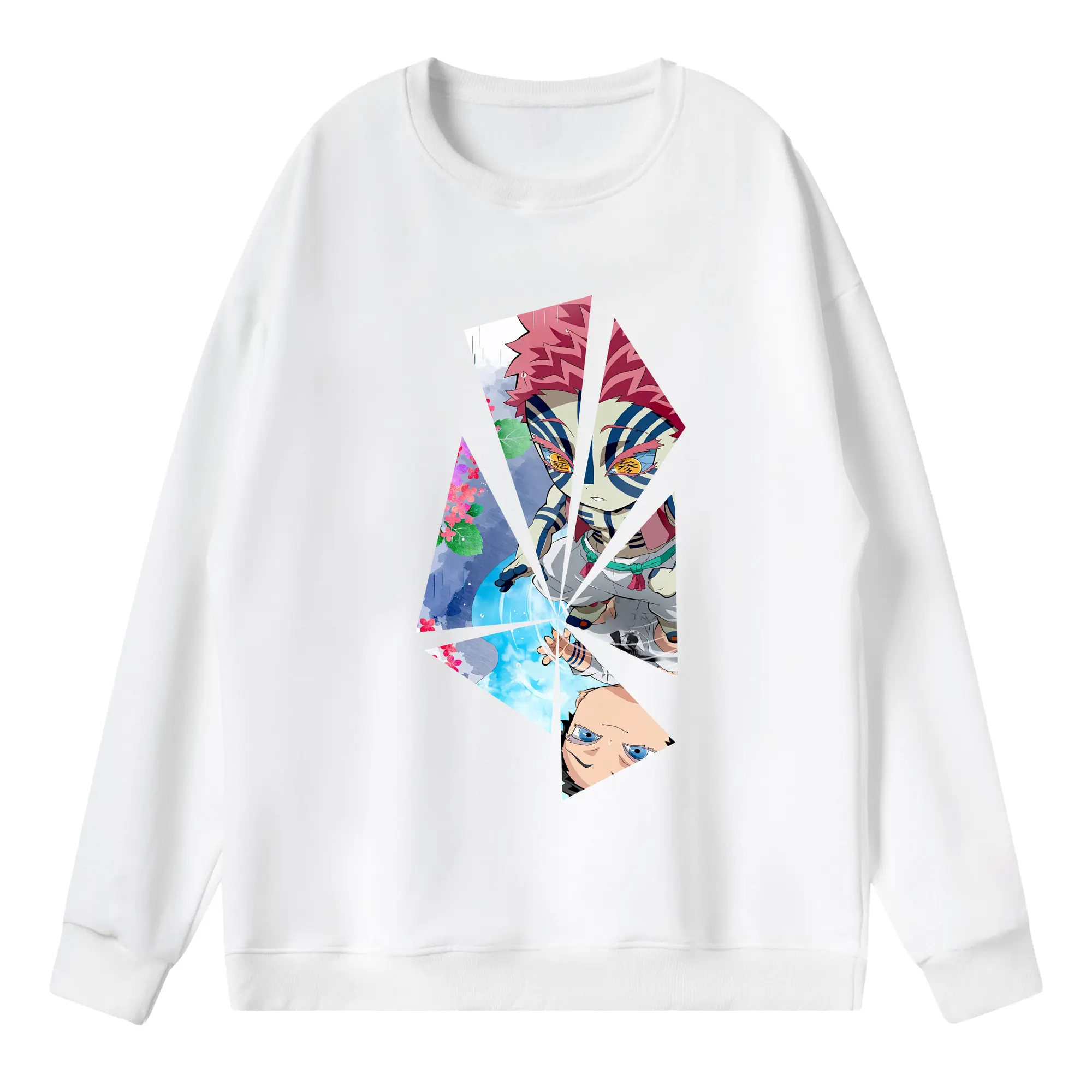 鬼滅の刃 グッズ,猗窩座 - 薄手 クルーネック スウェット 裏毛260g · ポリエステル 春秋向け カジュアル 男女兼用 · トレーナー デイリー スポーツ 散歩に最適