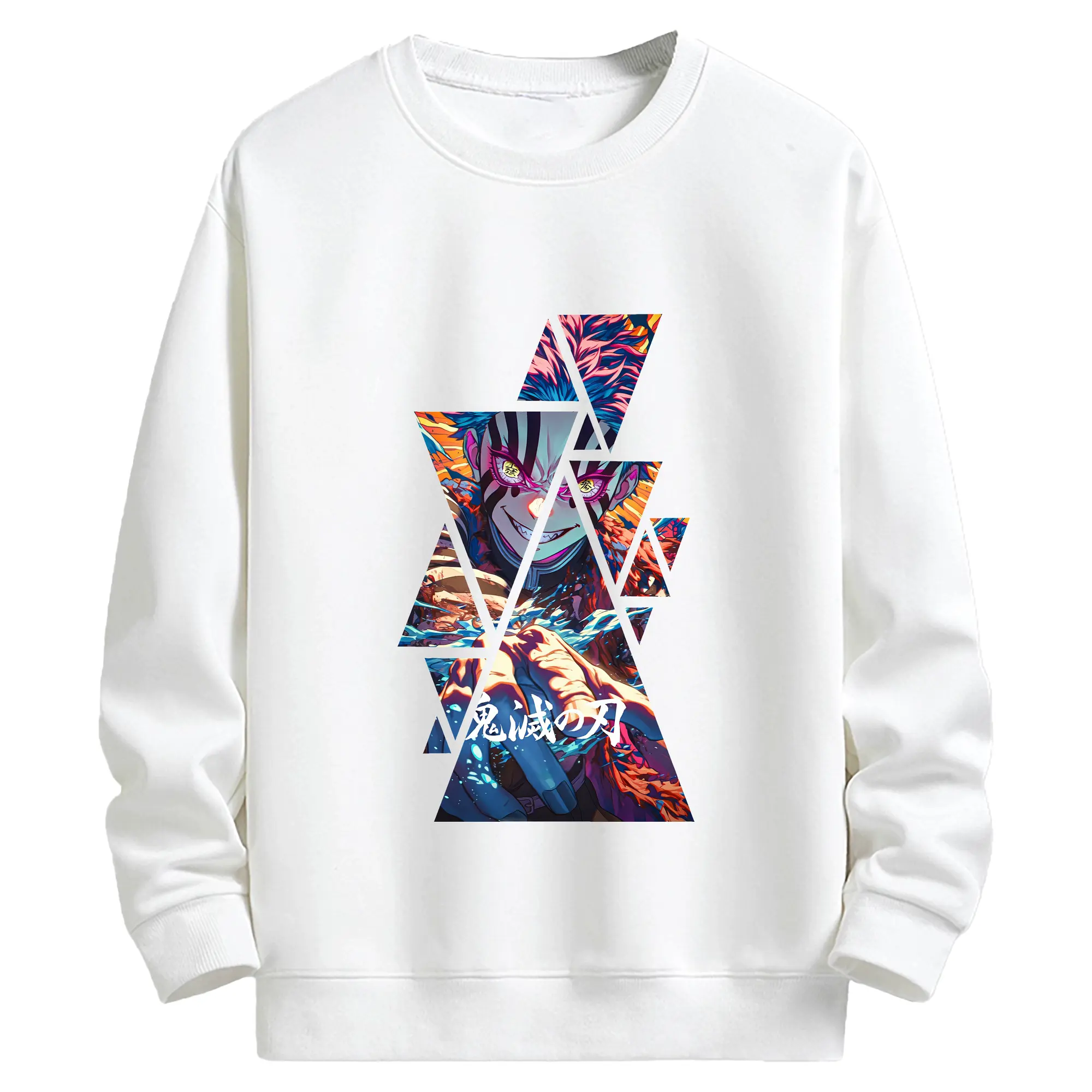 鬼滅の刃 グッズ,猗窩座 - キッズ クルーネックスウェットシャツ ・ フロントプリント ・ 綿80％ ポリエステル20％ ・ 快適 通学 スポーツ 日常使い お散歩用