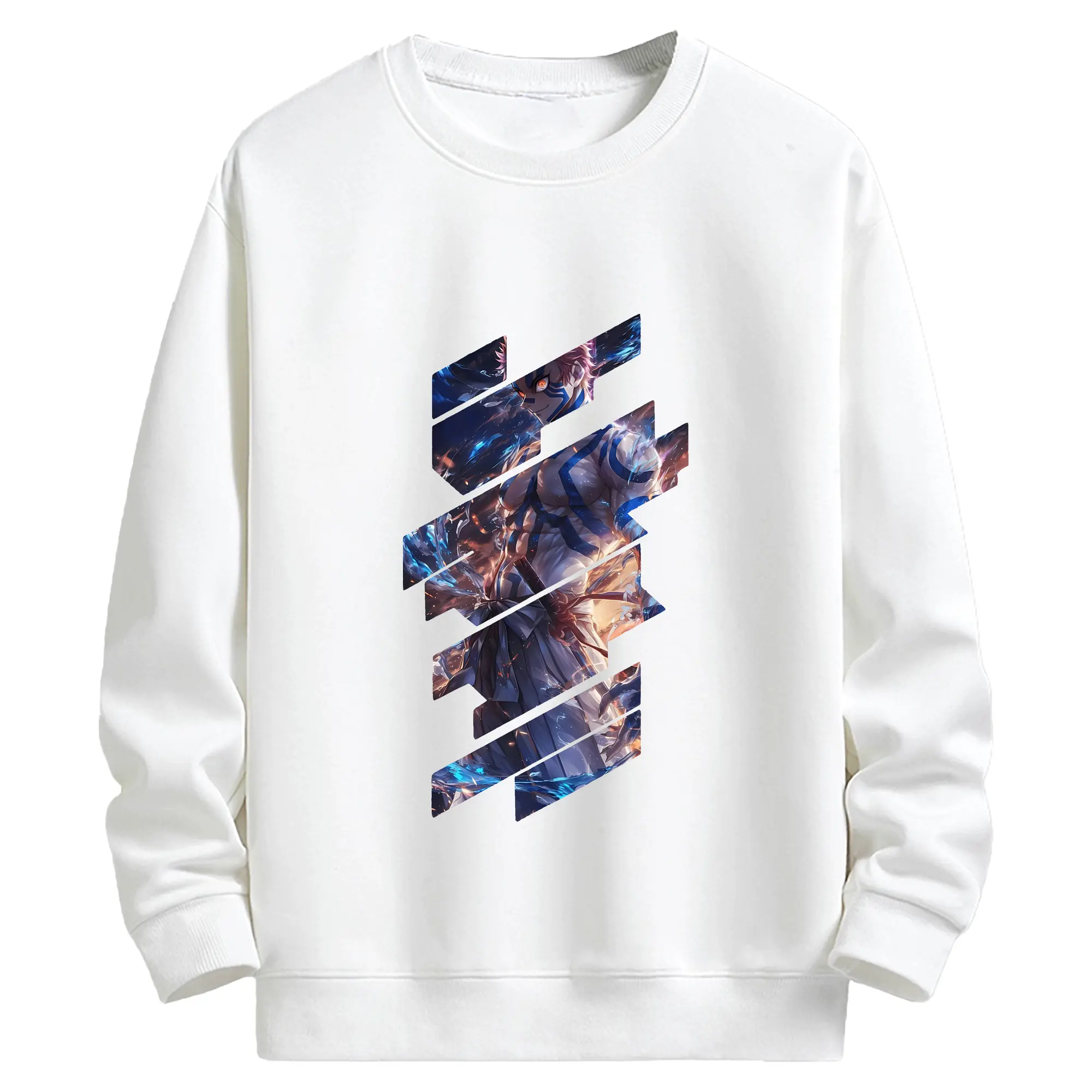 鬼滅の刃 グッズ,猗窩座 - キッズ クルーネックスウェットシャツ ・ フロントプリント ・ 綿80％ ポリエステル20％ ・ 快適 通学 スポーツ 日常使い お散歩用