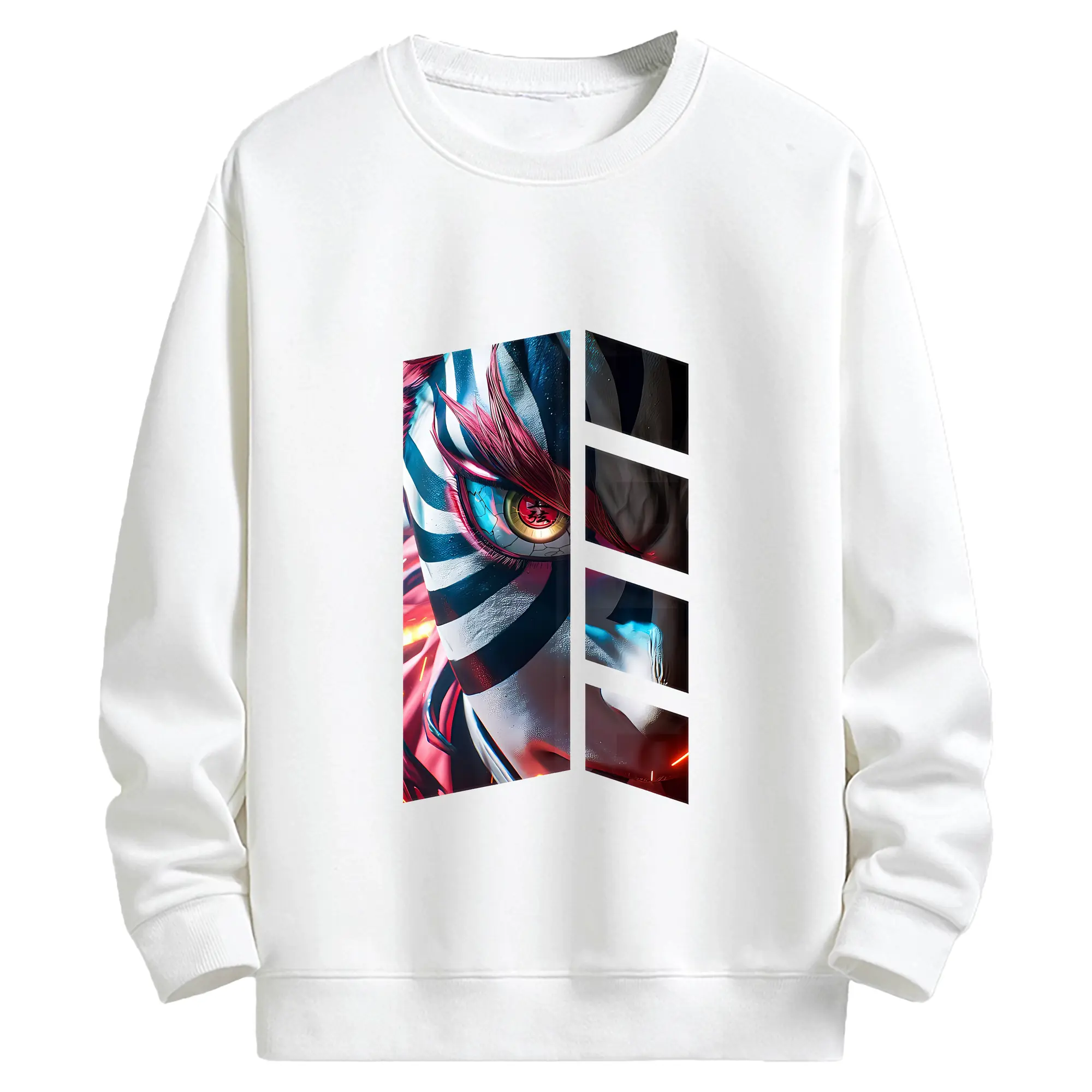 鬼滅の刃 グッズ,猗窩座 - キッズ クルーネックスウェットシャツ ・ フロントプリント ・ 綿80％ ポリエステル20％ ・ 快適 通学 スポーツ 日常使い お散歩用