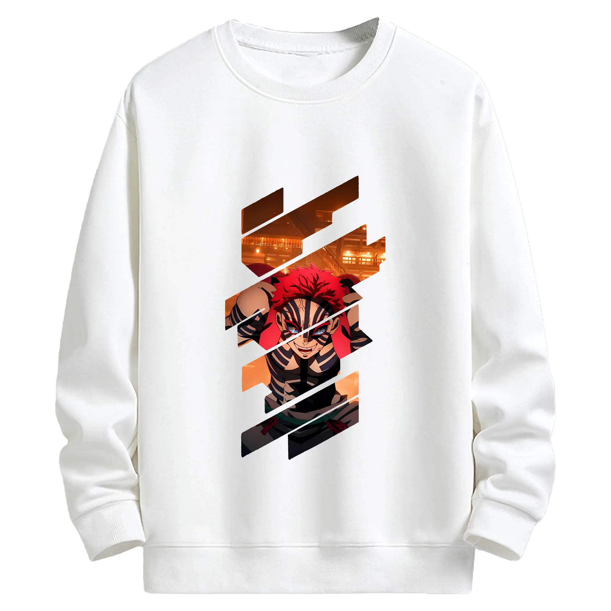 鬼滅の刃 グッズ,猗窩座 - キッズ クルーネックスウェットシャツ ・ フロントプリント ・ 綿80％ ポリエステル20％ ・ 快適 通学 スポーツ 日常使い お散歩用