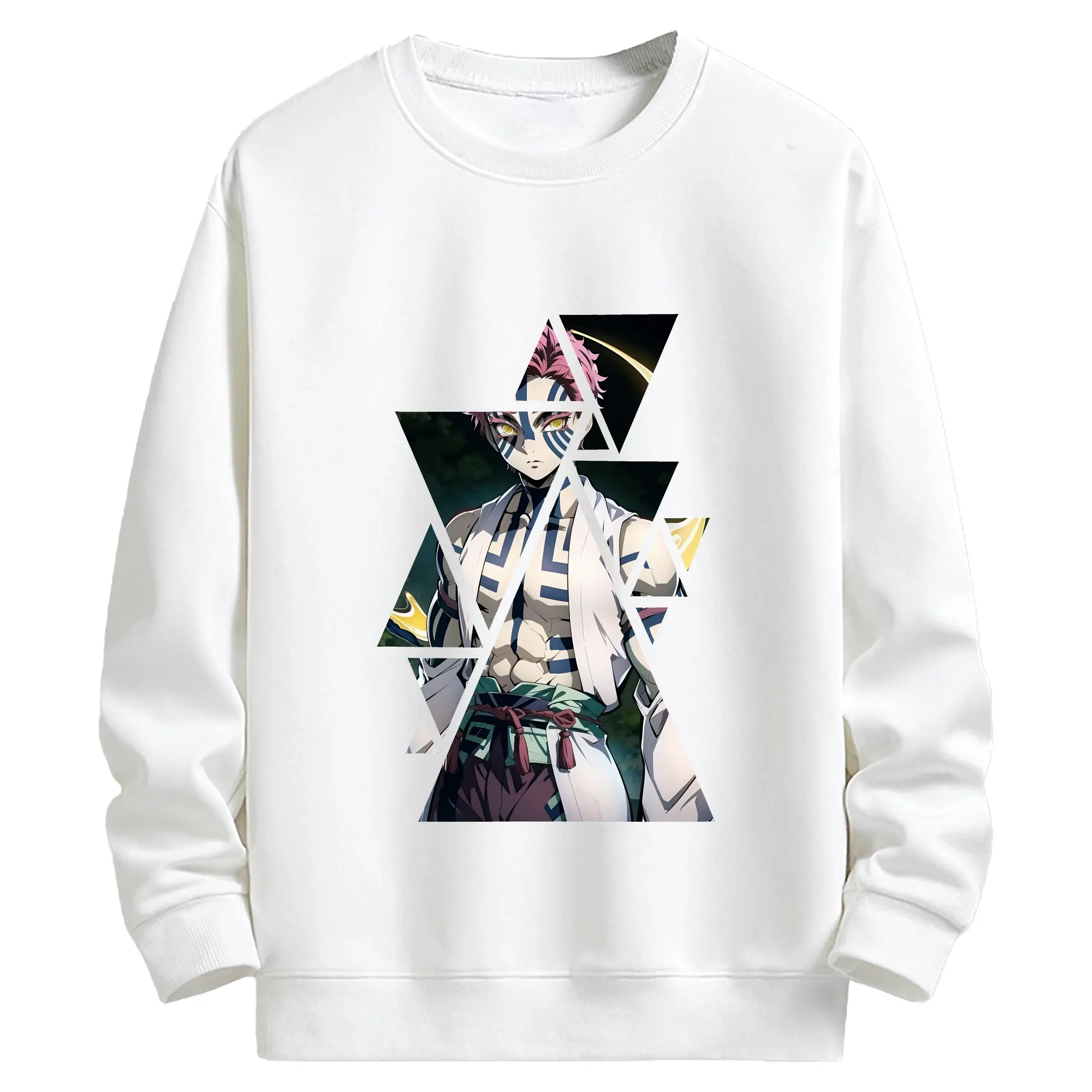 鬼滅の刃 グッズ,猗窩座 - キッズ クルーネックスウェットシャツ ・ フロントプリント ・ 綿80％ ポリエステル20％ ・ 快適 通学 スポーツ 日常使い お散歩用