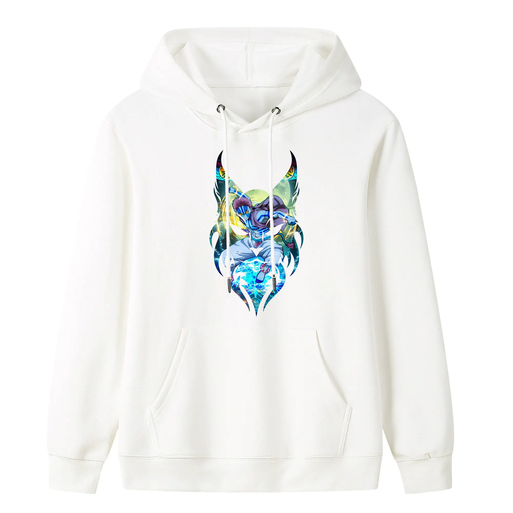 鬼滅の刃 グッズ,猗窩座 - キッズ フード付きパーカー ・ フロントプリント ・ ポリエステル100％ ・ 快適 通学 スポーツ 日常使い お散歩用