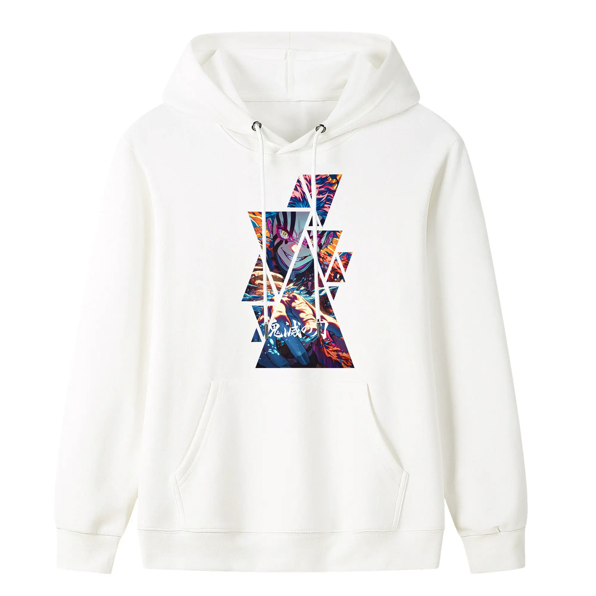 鬼滅の刃 グッズ,猗窩座 - キッズ フード付きパーカー ・ フロントプリント ・ ポリエステル100％ ・ 快適 通学 スポーツ 日常使い お散歩用