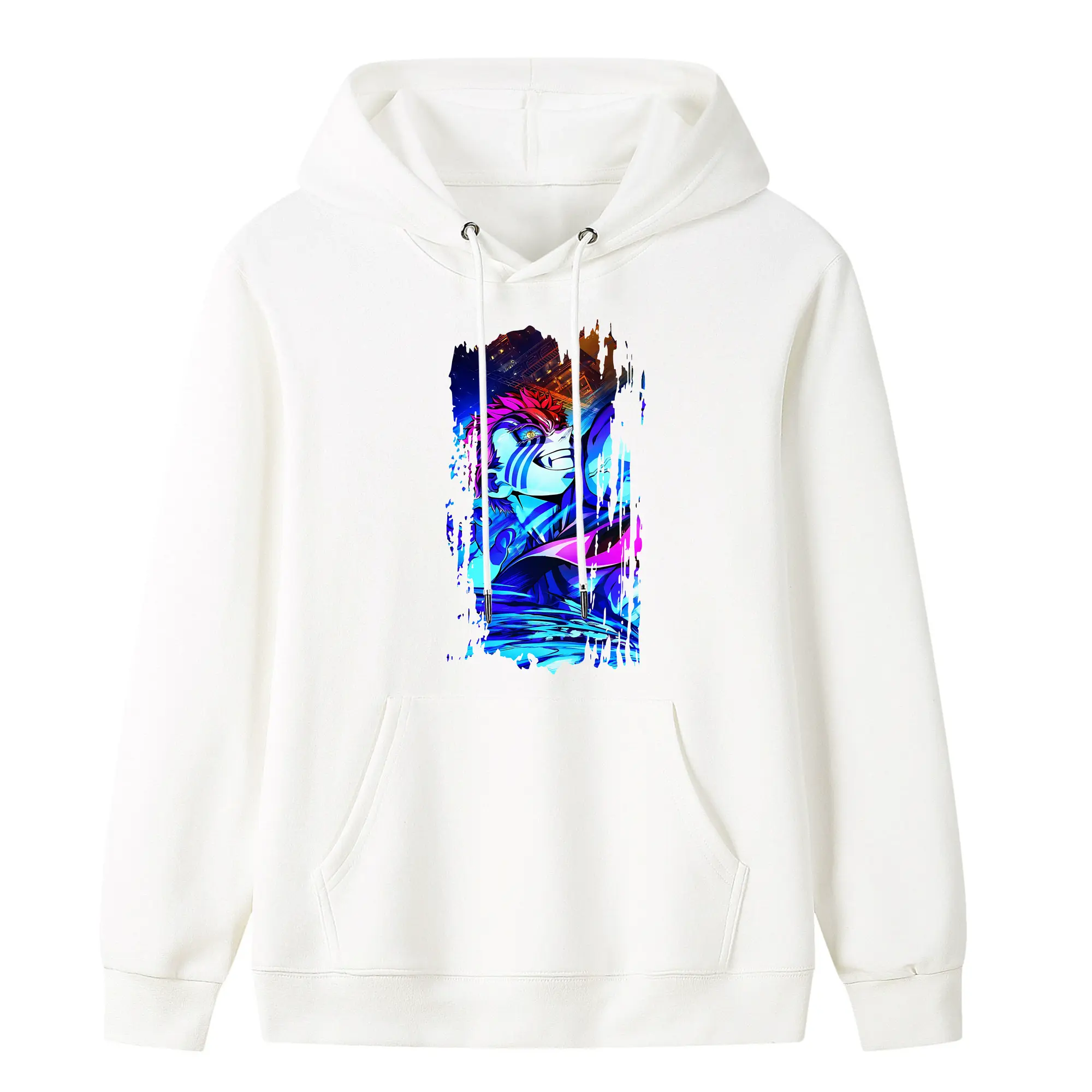 鬼滅の刃 グッズ,猗窩座 - キッズ フード付きパーカー ・ フロントプリント ・ ポリエステル100％ ・ 快適 通学 スポーツ 日常使い お散歩用