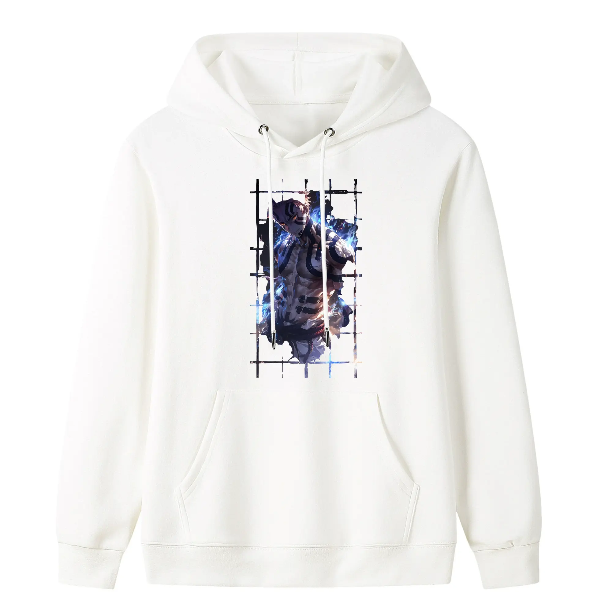 鬼滅の刃 グッズ,猗窩座 - キッズ フード付きパーカー ・ フロントプリント ・ ポリエステル100％ ・ 快適 通学 スポーツ 日常使い お散歩用