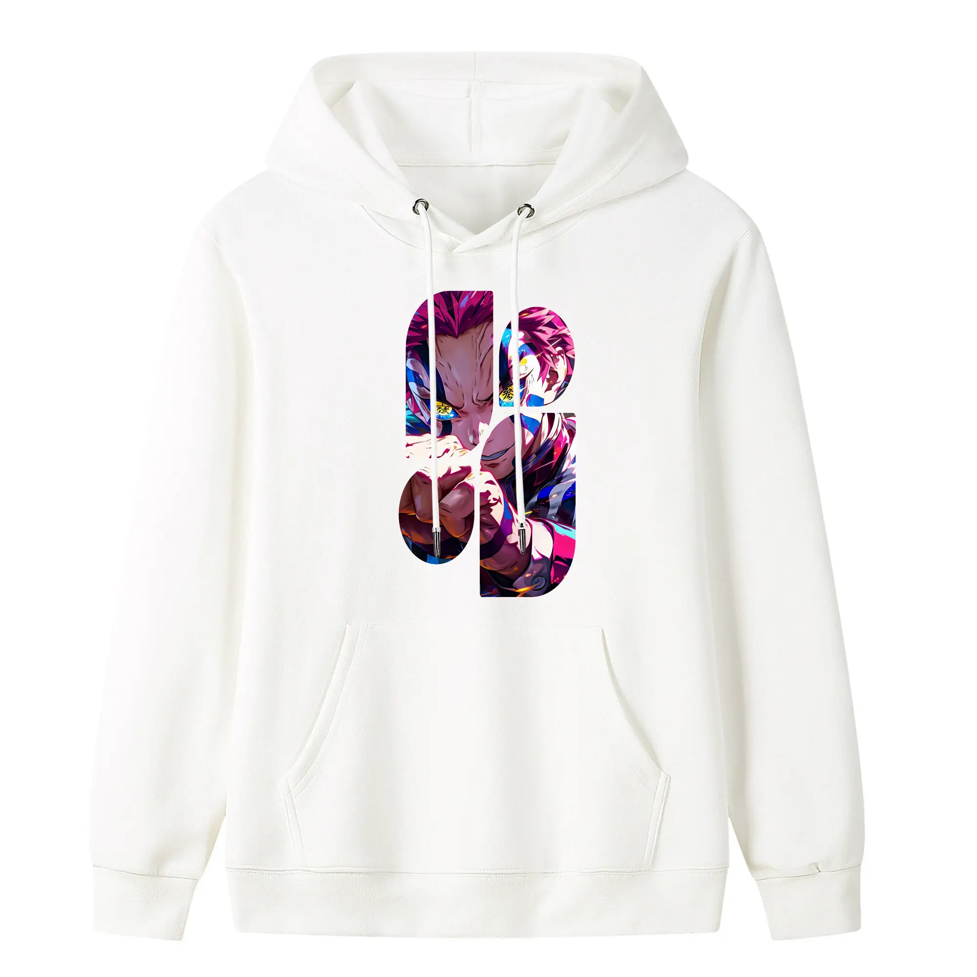 鬼滅の刃 グッズ,猗窩座 - キッズ フード付きパーカー ・ フロントプリント ・ ポリエステル100％ ・ 快適 通学 スポーツ 日常使い お散歩用